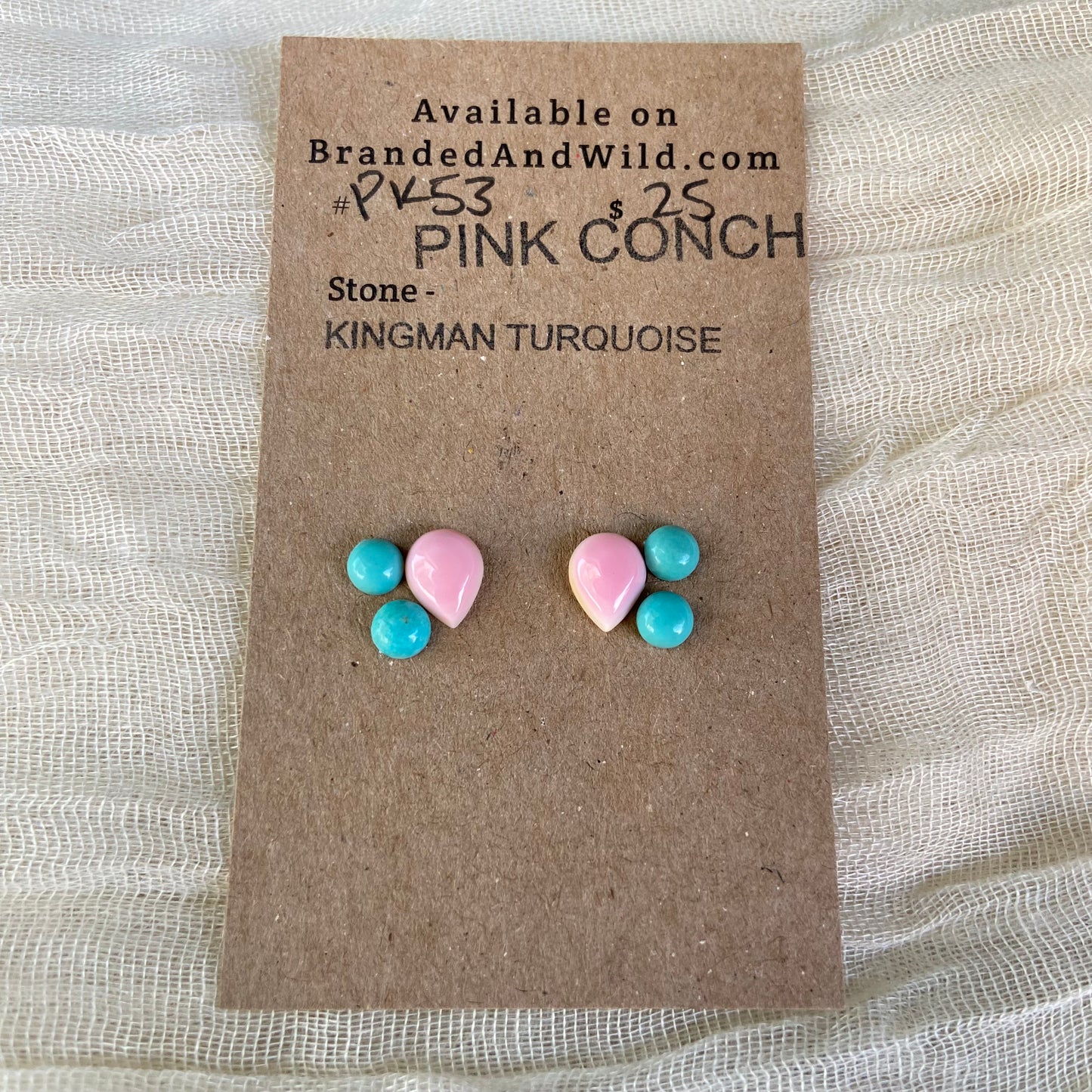 Pink Conch / Kingman Cabochon - PK53 A8BA2375-666C-4BCE-9FB6-A664F5829947 Brandedandwild.com