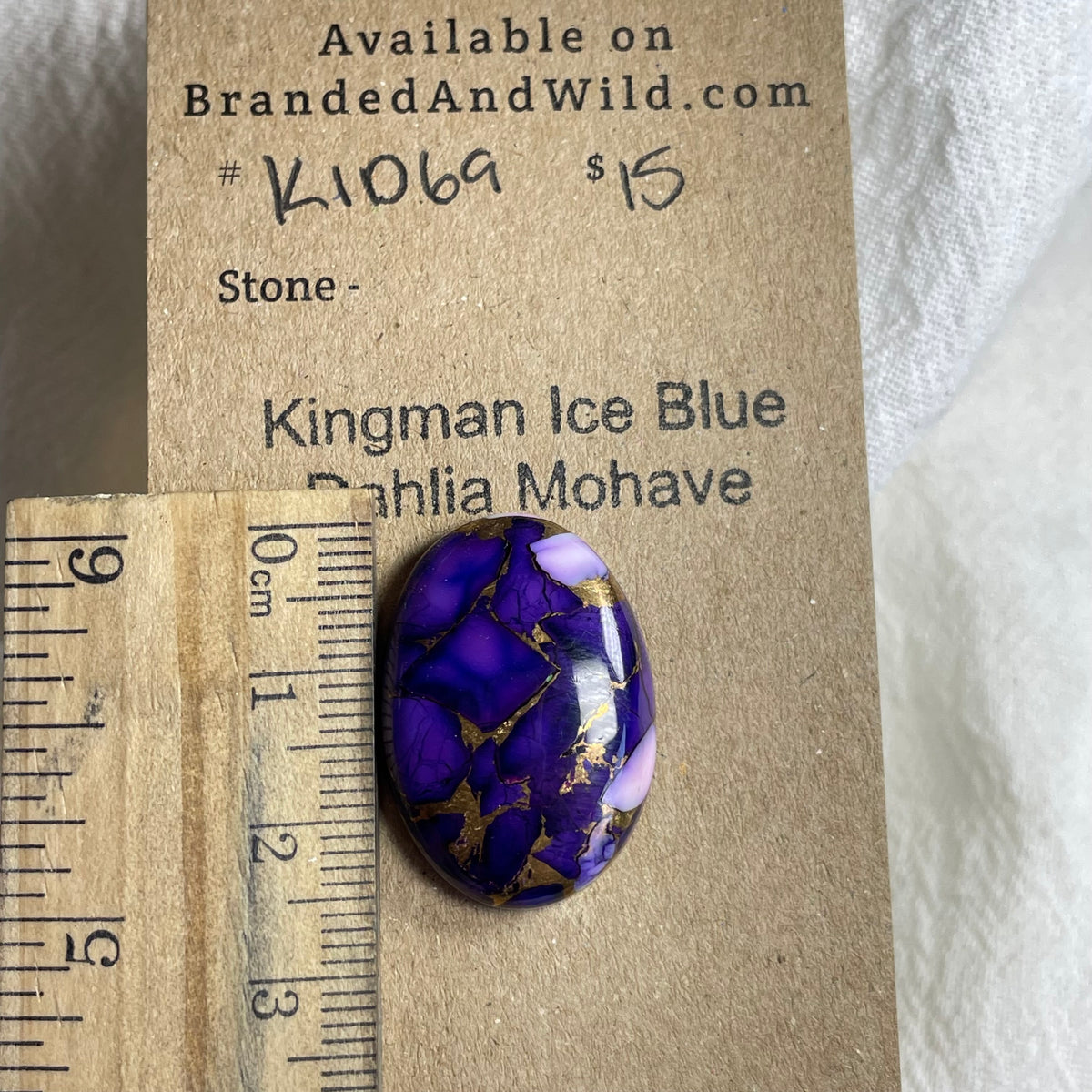 Kingman Ice Blue Dahlia Cabochon - KID69 A8F84AFC-C892-429A-B76D-6303D40BBBAB Brandedandwild.com