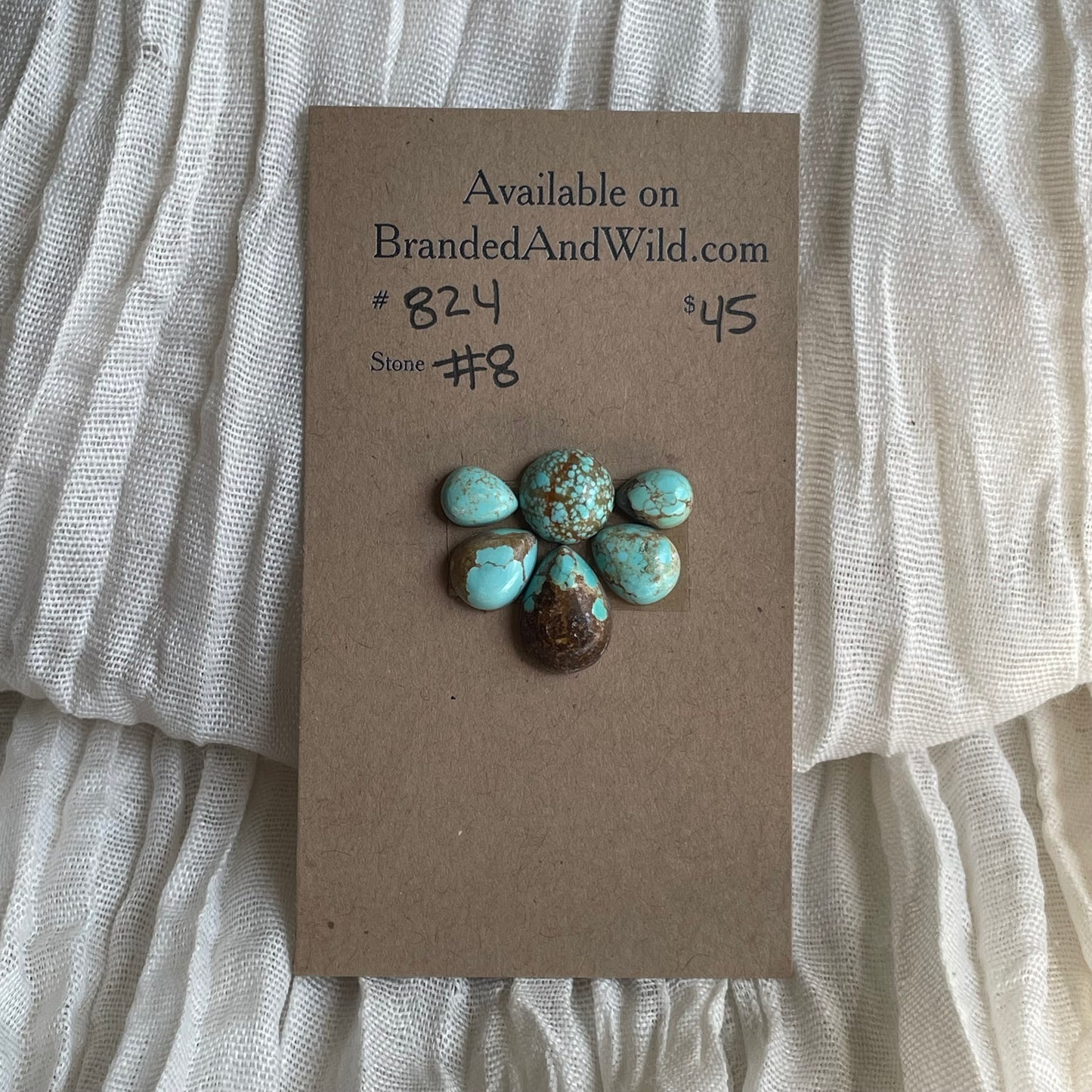 #8 Turquoise Cabochon - #824 A92A09D7-902D-4D39-ABF8-EA13FB3F86C2 Brandedandwild.com