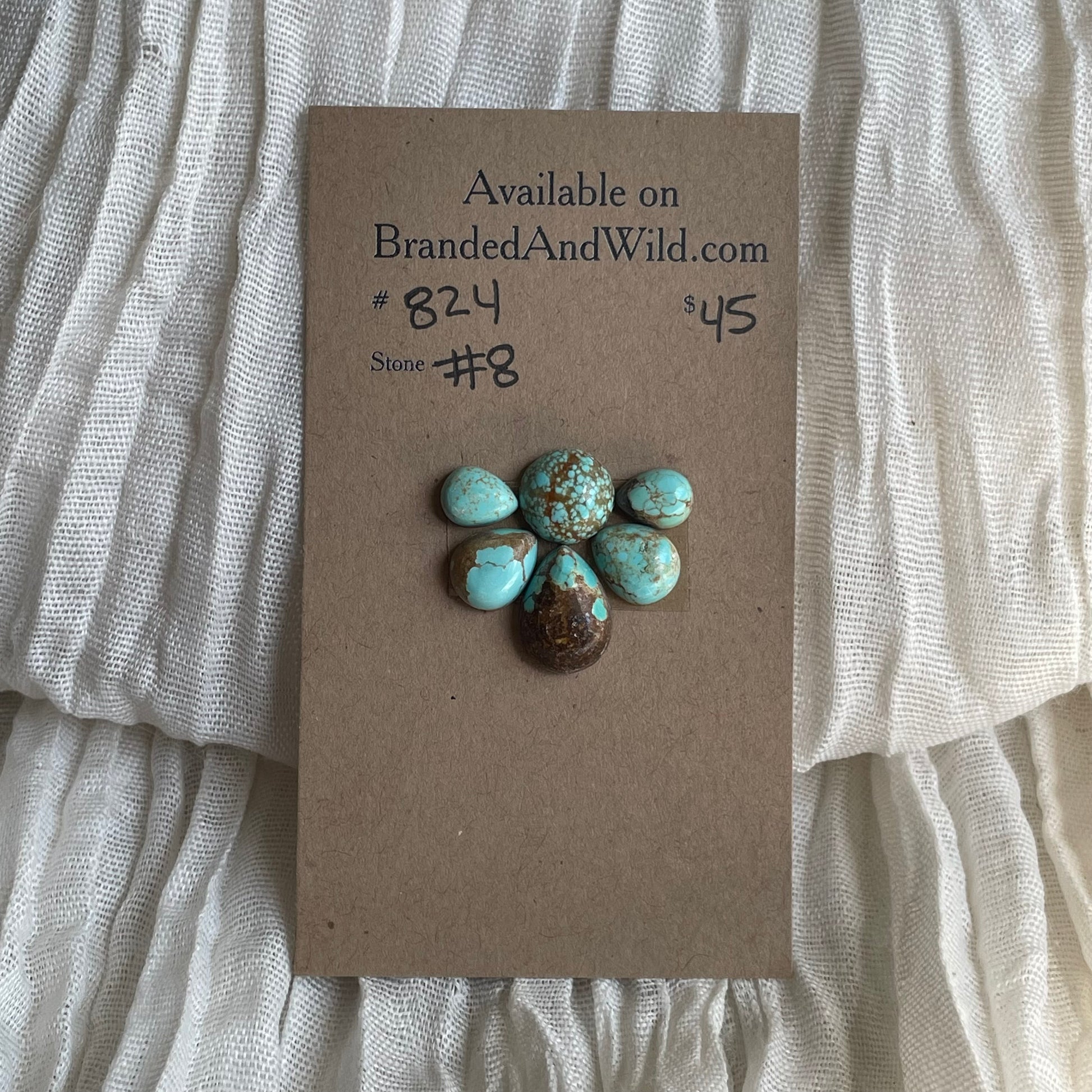 #8 Turquoise Cabochon - #824 A92A09D7-902D-4D39-ABF8-EA13FB3F86C2 Brandedandwild.com