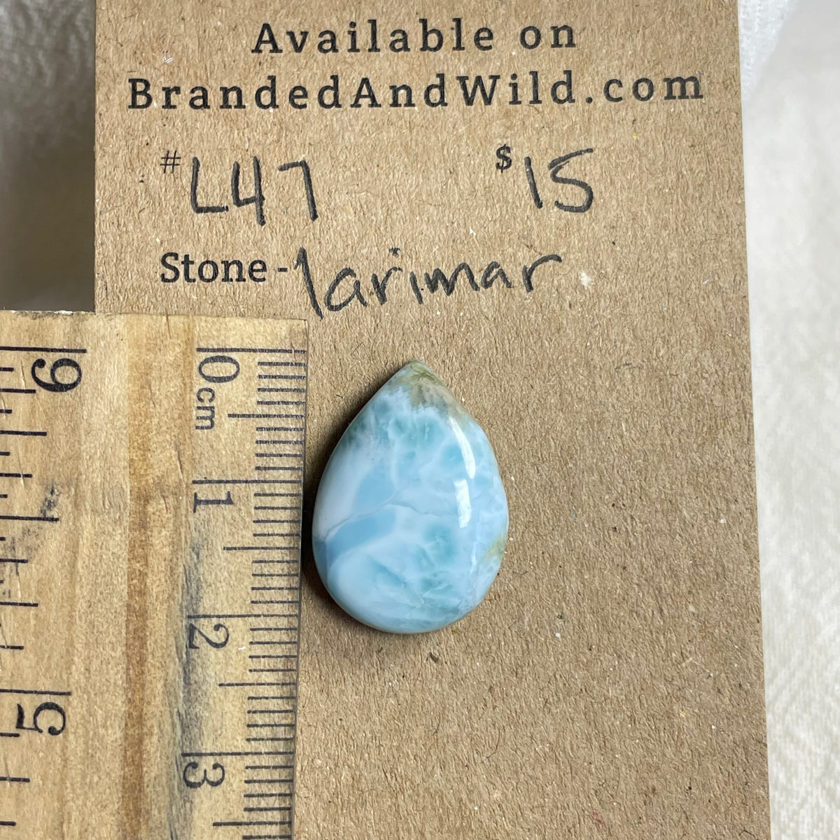 Larimar Cabochon - L47 A960EBE9-A267-403A-B7F5-5E10CCA2C69F Brandedandwild.com