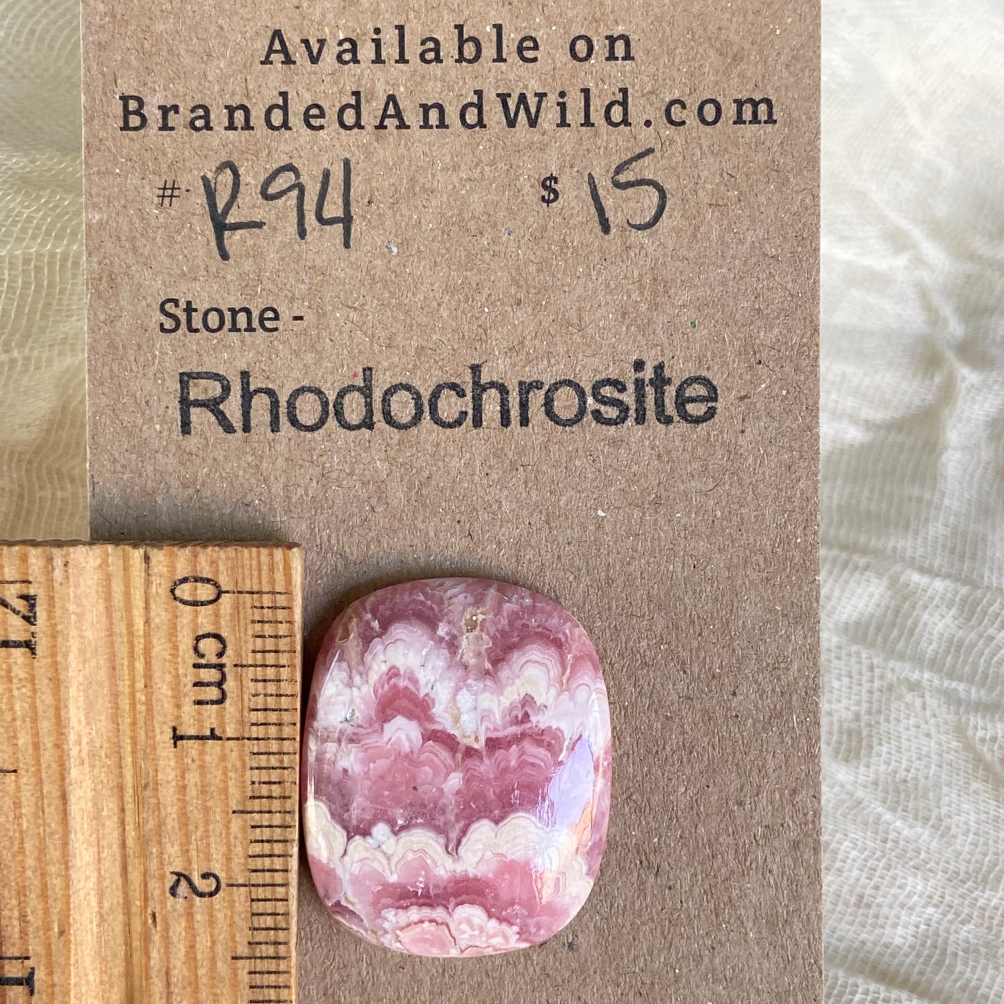 Rhodochrosite Cabochon - R94 A98C61B2-066E-4DD1-B48B-A4C138939377 Brandedandwild.com