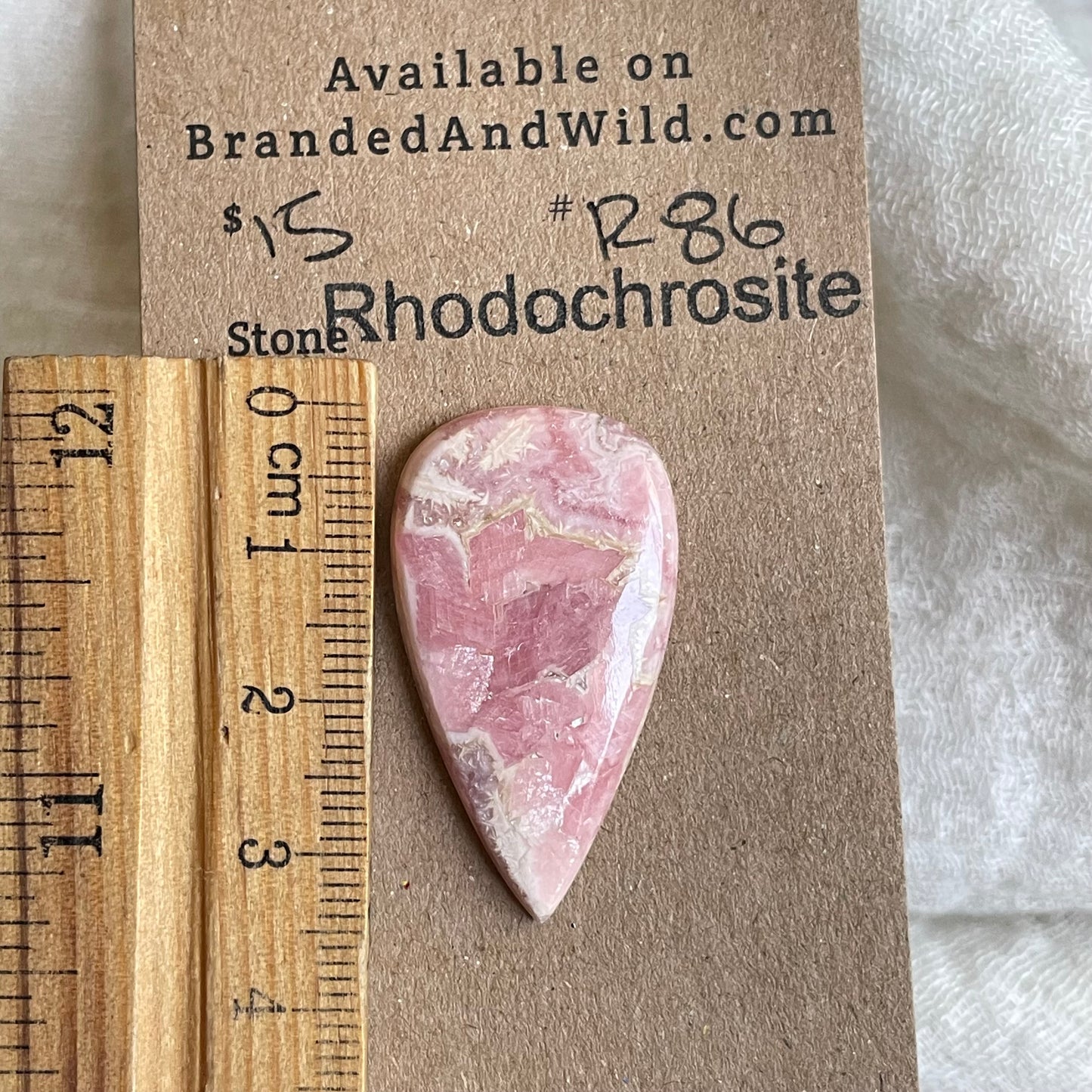 Rhodochrosite Cabochon - R86 A9A8B0FD-B7E1-4B40-8EAB-0CD8B707BEBB Brandedandwild.com