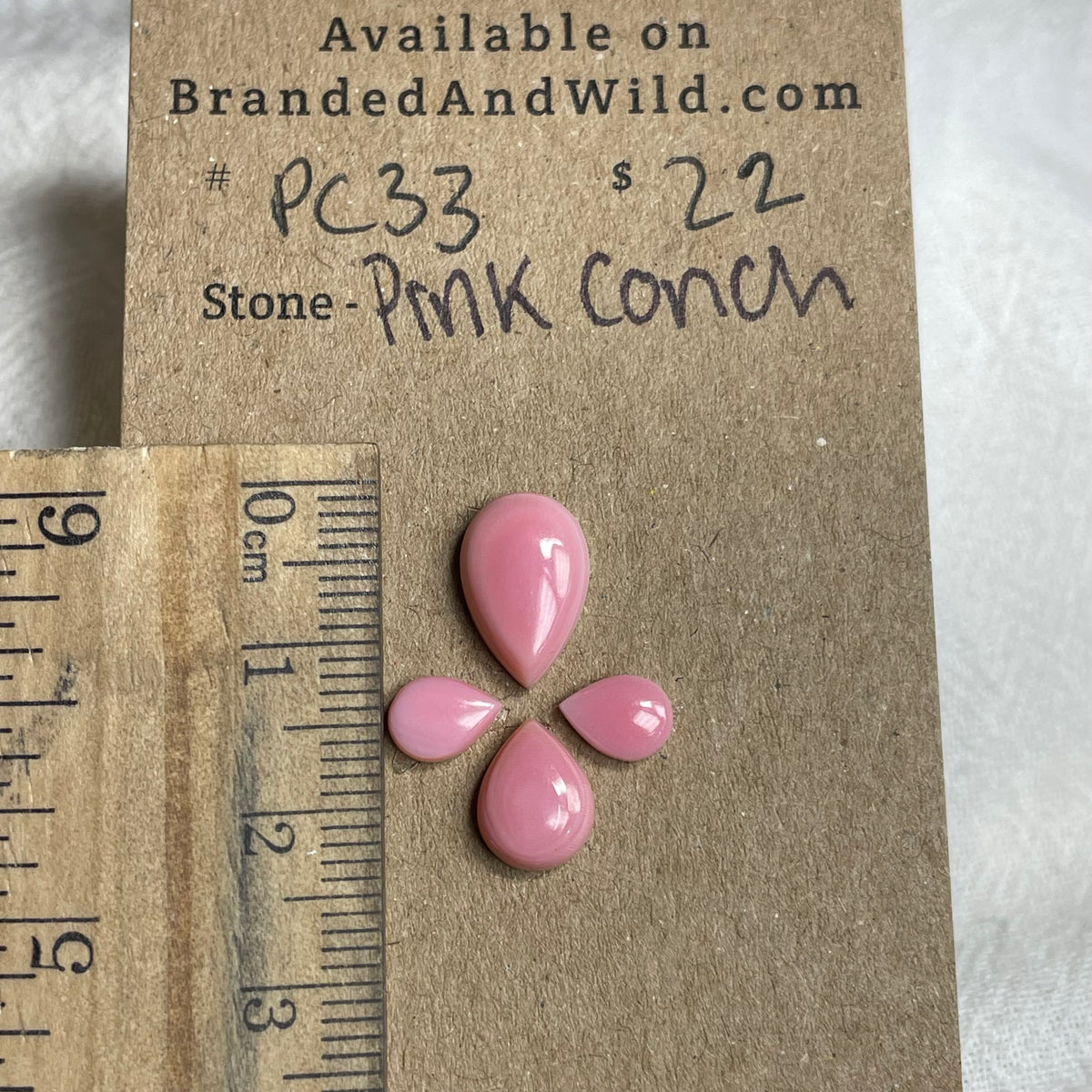 Pink Conch Cabochon - PC33 A9AD6DA3-0634-4384-AD33-ACA90B3E4C38 Brandedandwild.com