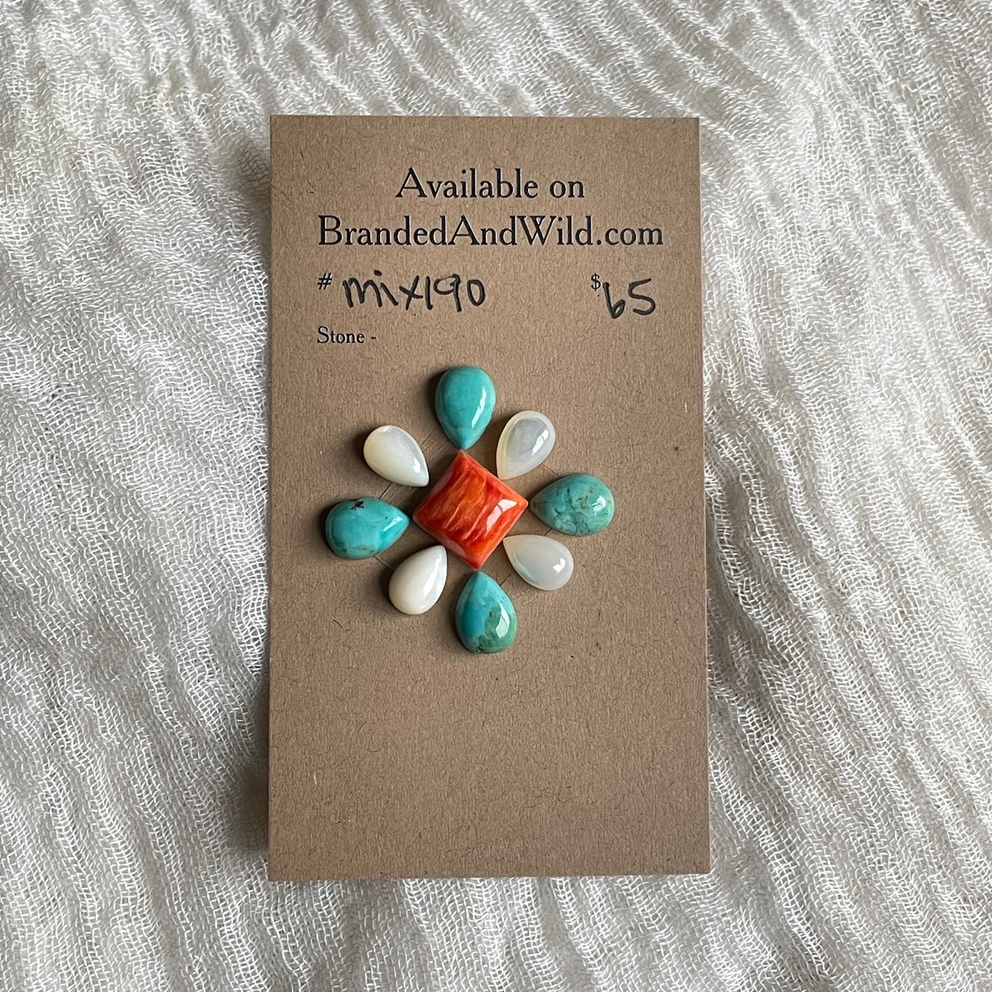 Kingman Mix / mother of pearl / oyster shell Cabochon - MIX190 A9DF4B7C-1427-4B76-8D35-00E7BF928A16 Brandedandwild.com