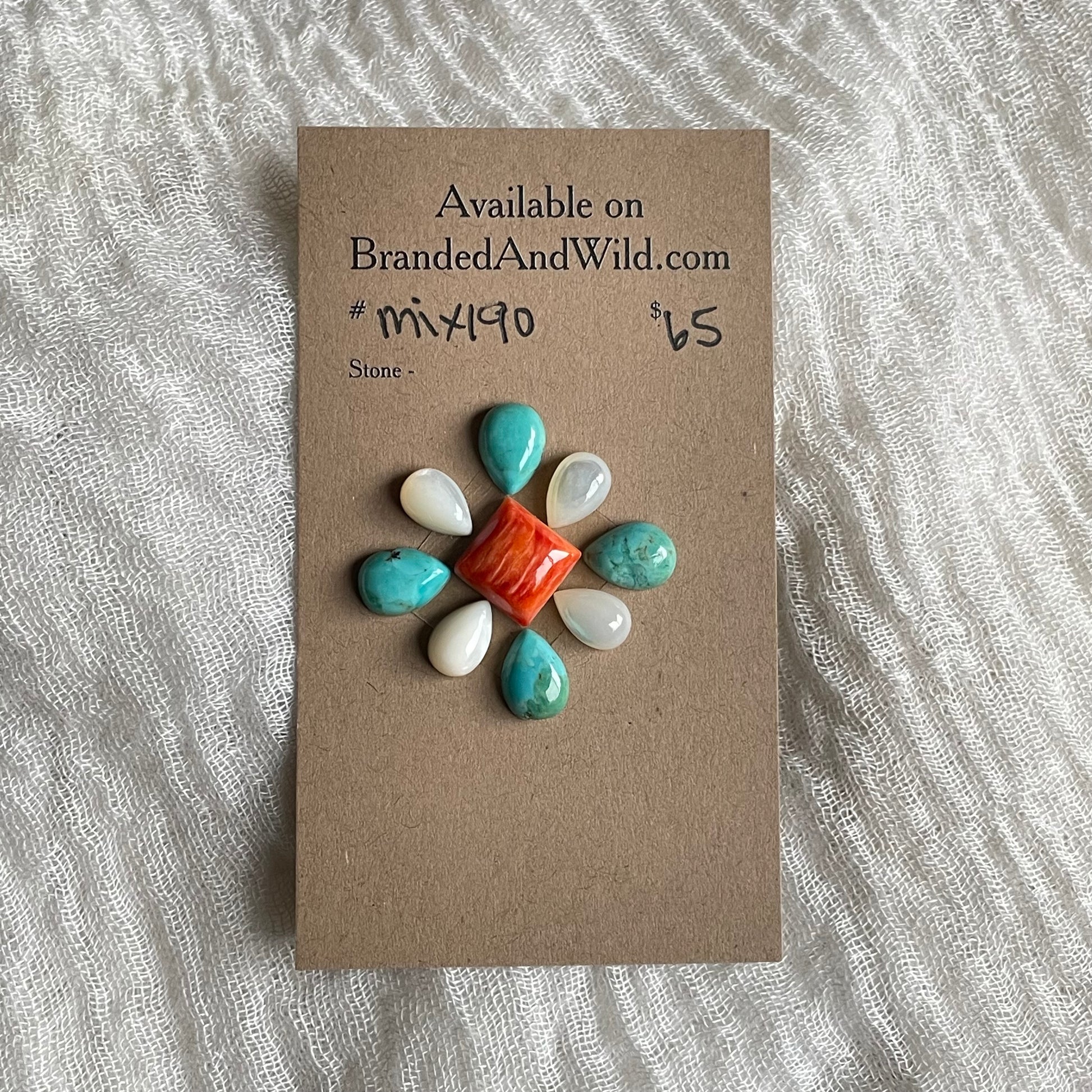 Kingman Mix / mother of pearl / oyster shell Cabochon - MIX190 A9DF4B7C-1427-4B76-8D35-00E7BF928A16 Brandedandwild.com
