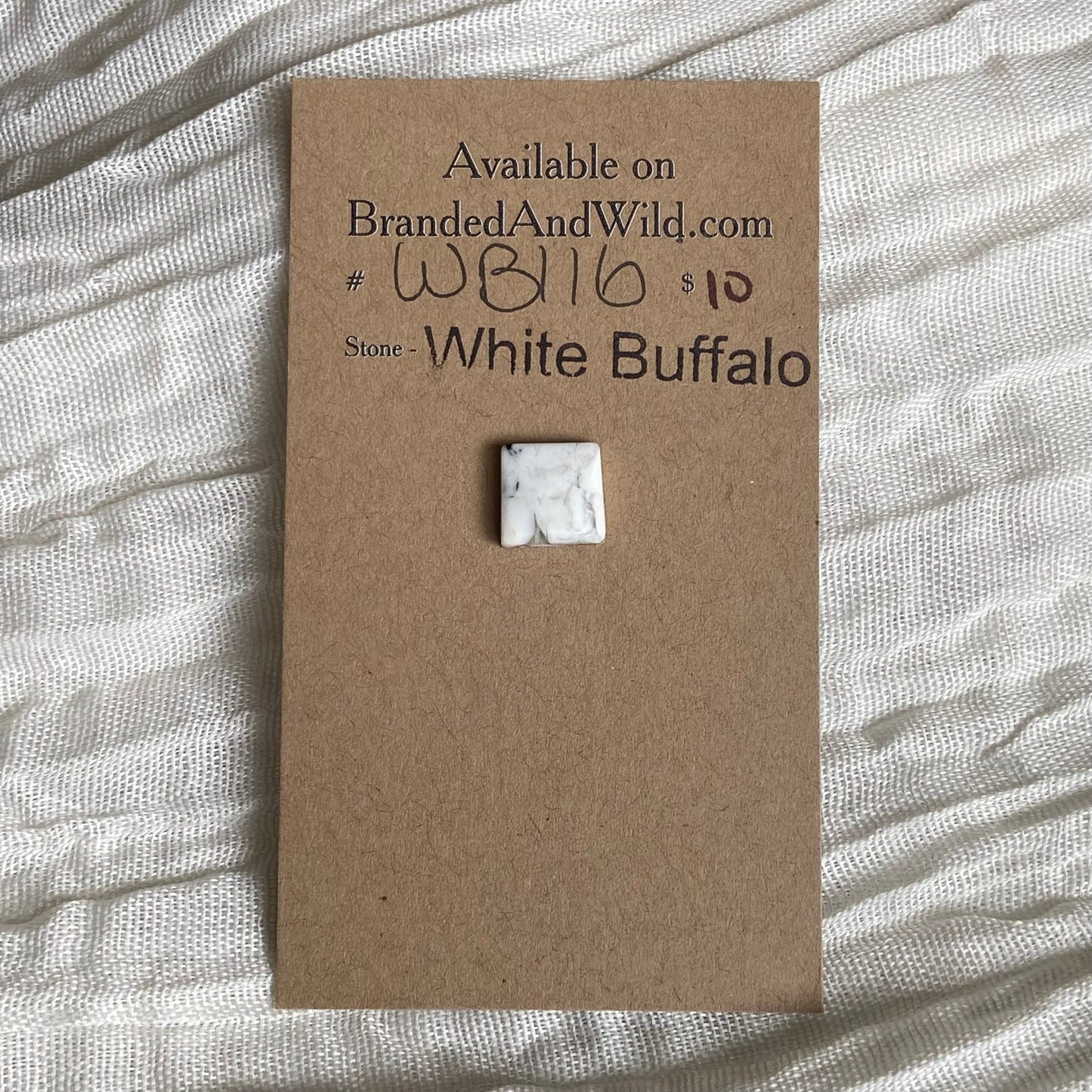 White Buffalo Cabochon - WB116 AA0D01AA-ACA6-45B6-AA54-D135B70F6CF8 Brandedandwild.com