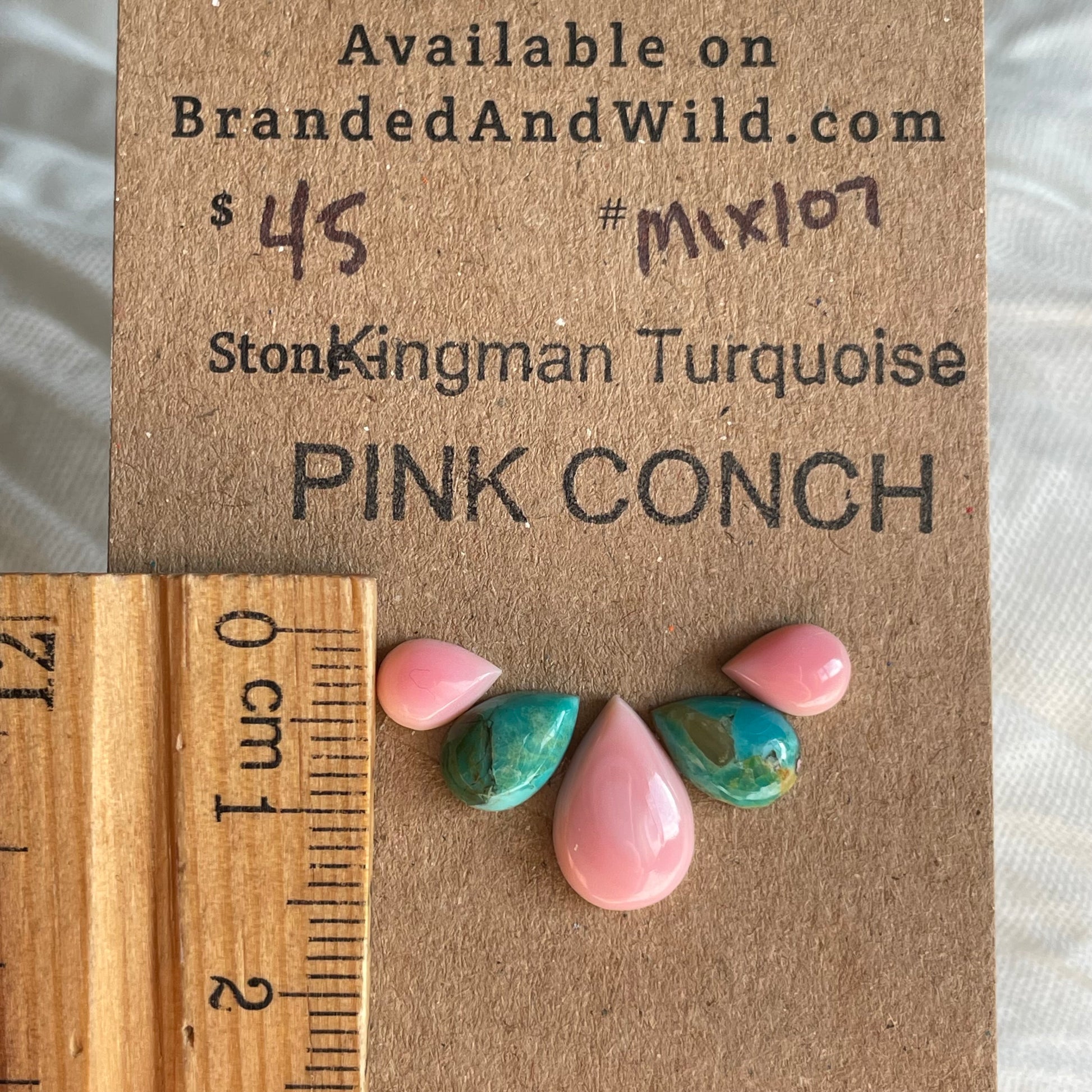 Kingman / Pink Conch Cabochon - MIX107 AAF23F11-CA64-4E29-89FD-4FF498843B49 Brandedandwild.com