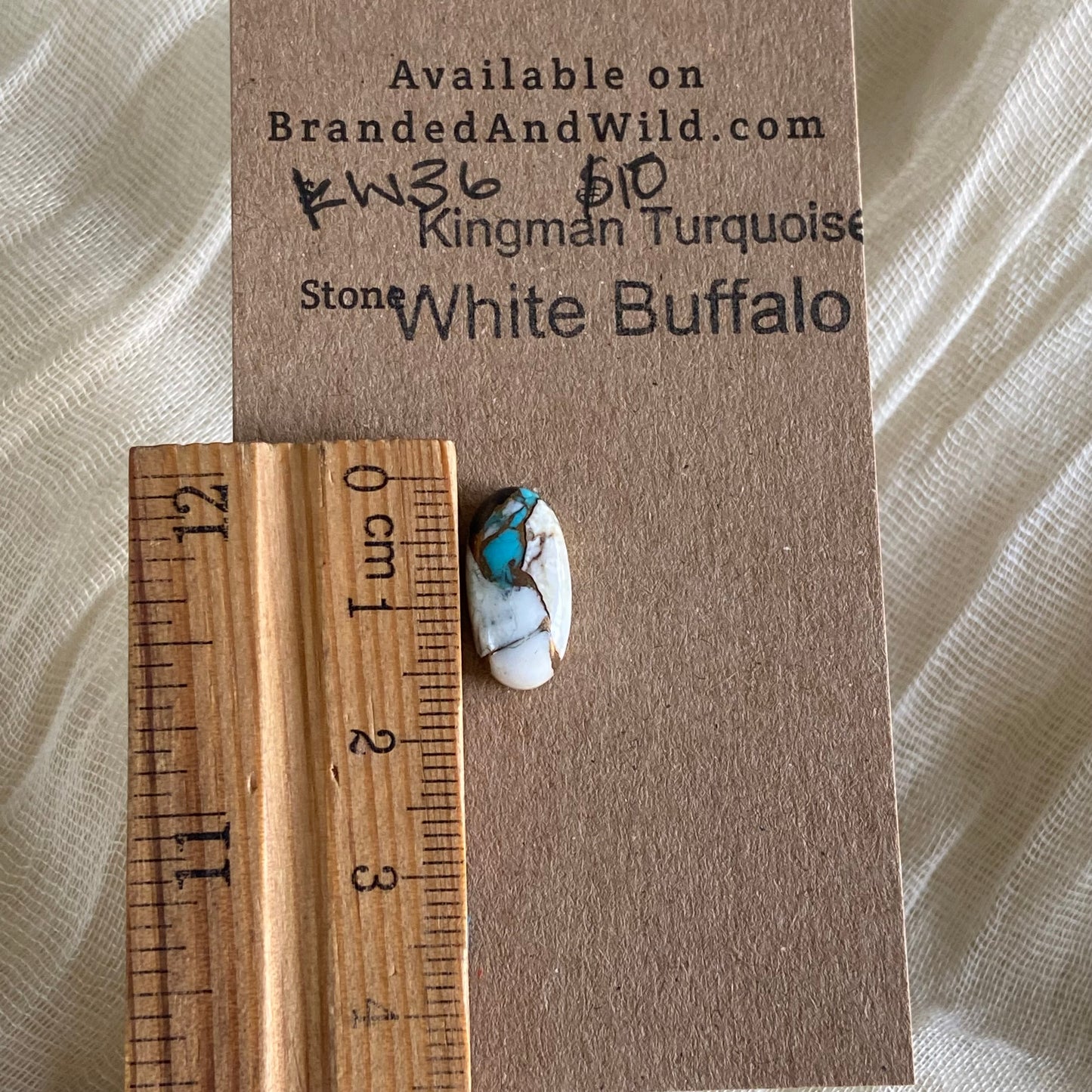 Kingman Turquoise, White Buffalo, Copper Cabochon - KW36