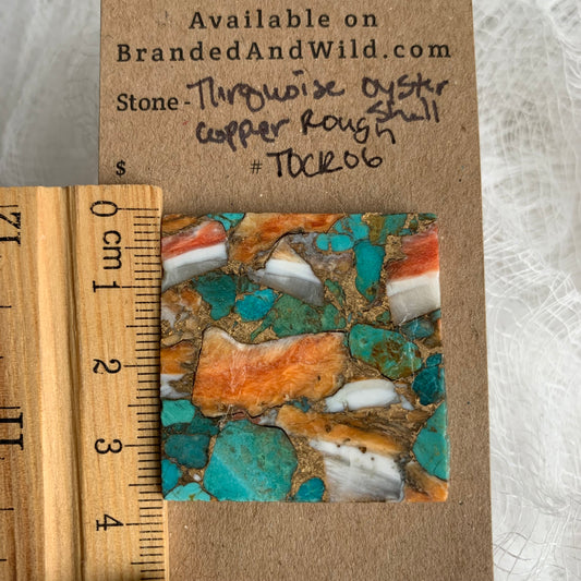 Turquoise Oyster Shell Copper Rough cabochon TOCR06