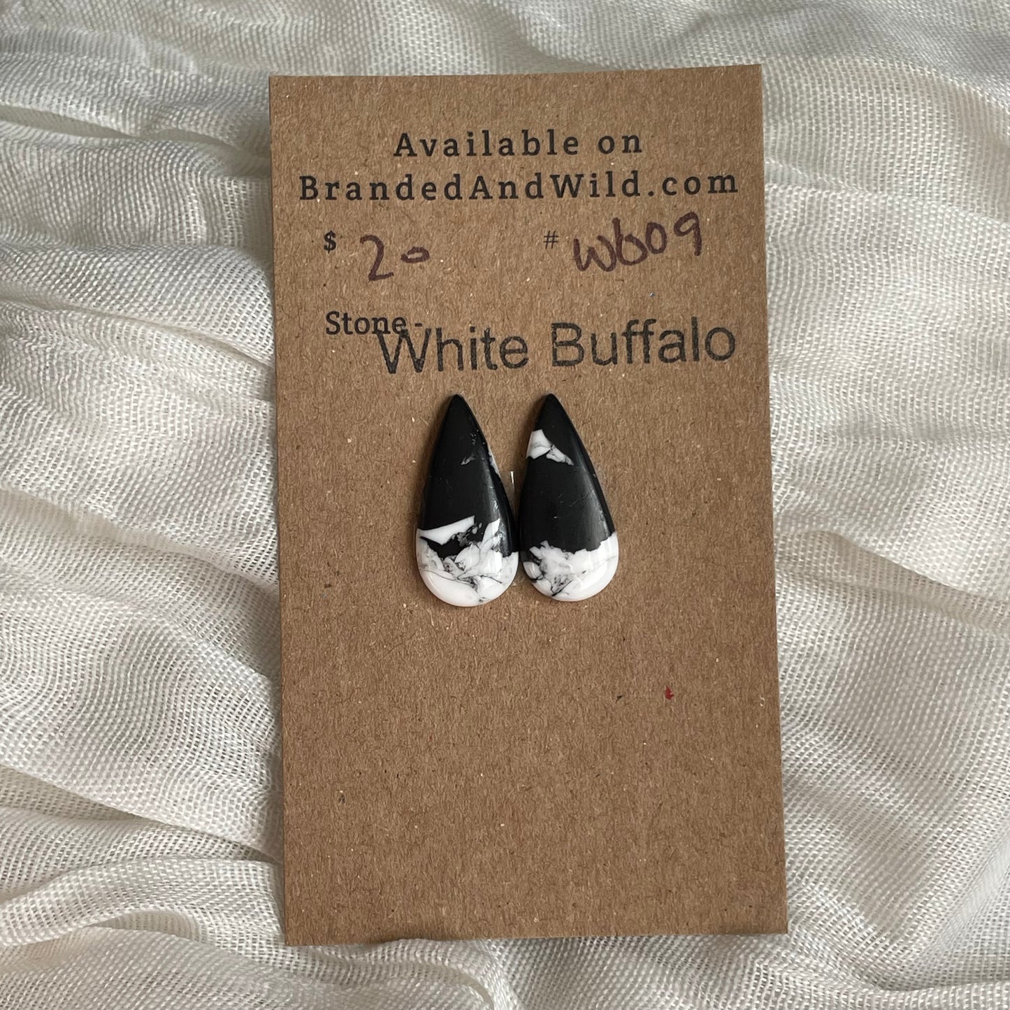 White Buffalo Cabochon - WB09 AB7F32F1-3DEA-465E-8A21-1B40D482A62C Brandedandwild.com