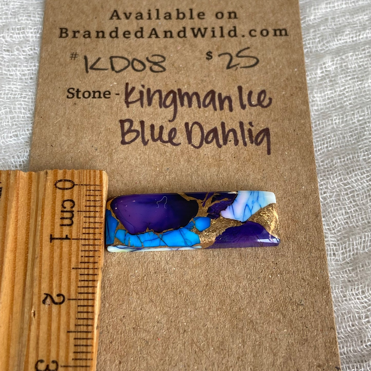 Kingman Ice Blue Dahlia Cabochon - KD08