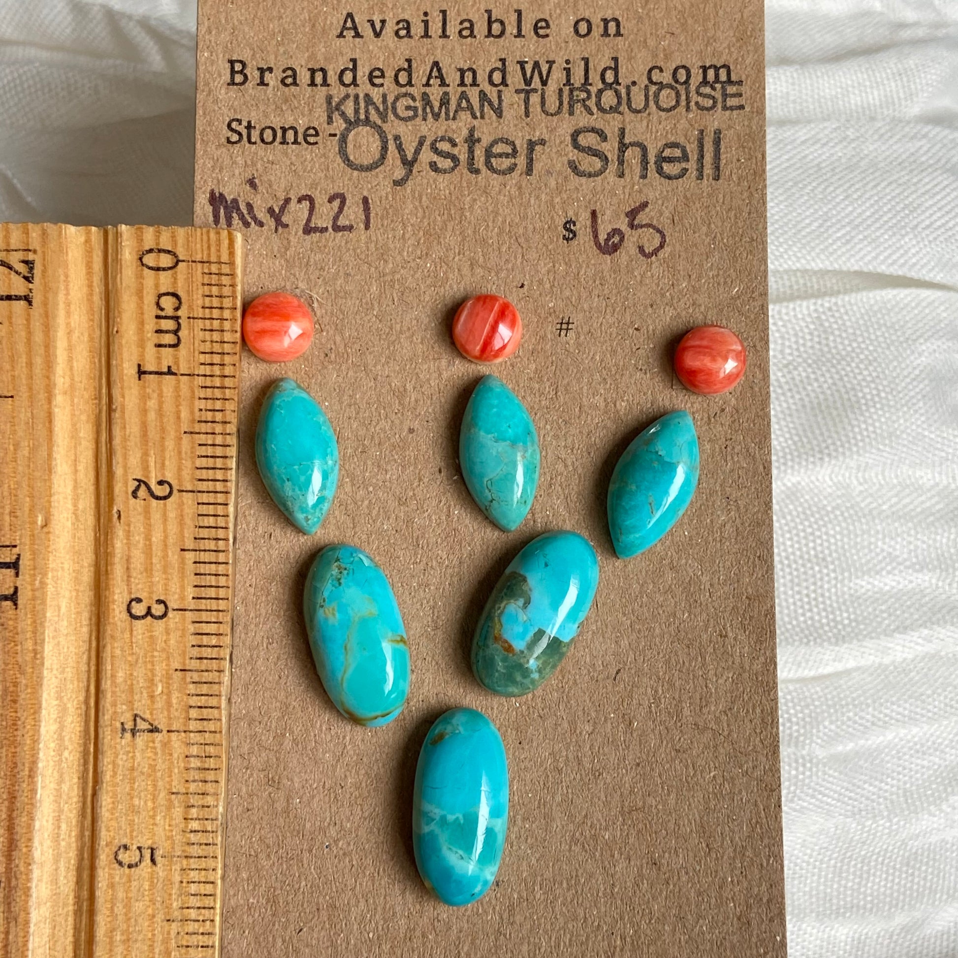 Kingman / Oyster Shell Cabochon - MIX221 ABC91E90-C300-4E26-A750-46078F9B51CC Brandedandwild.com
