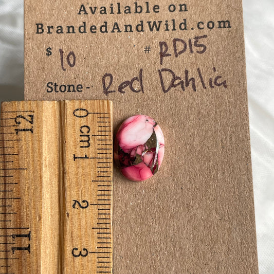 Red Dahlia Cabochon - RD15 ABDA0265-F20B-49E4-A598-F64312843534 Brandedandwild.com