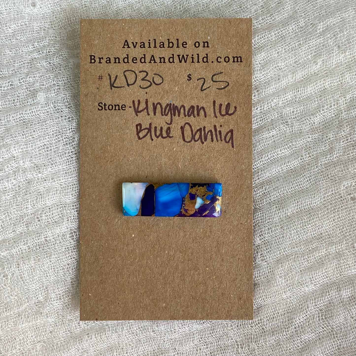 Kingman Ice Blue Dahlia Cabochon - KD30