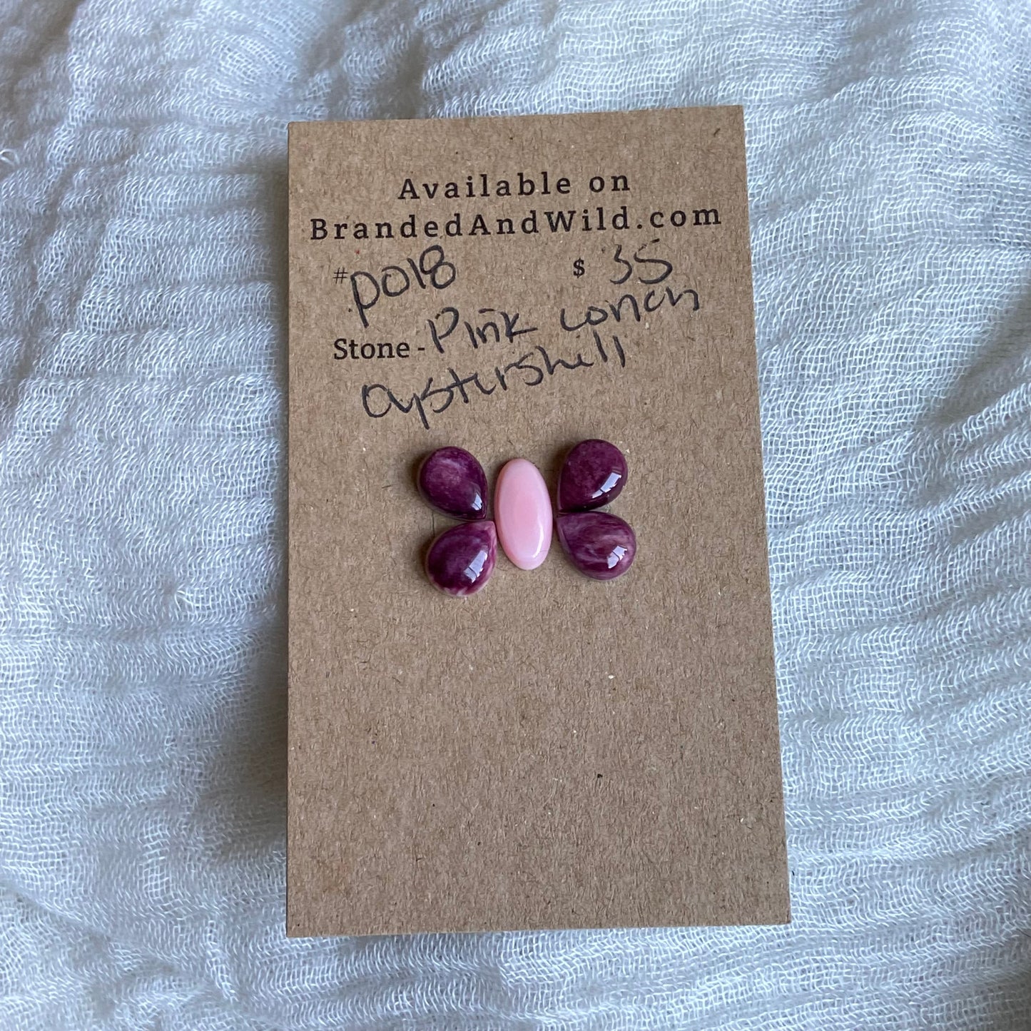 Pink Conch / Oyster Shell Cabochon - P018
