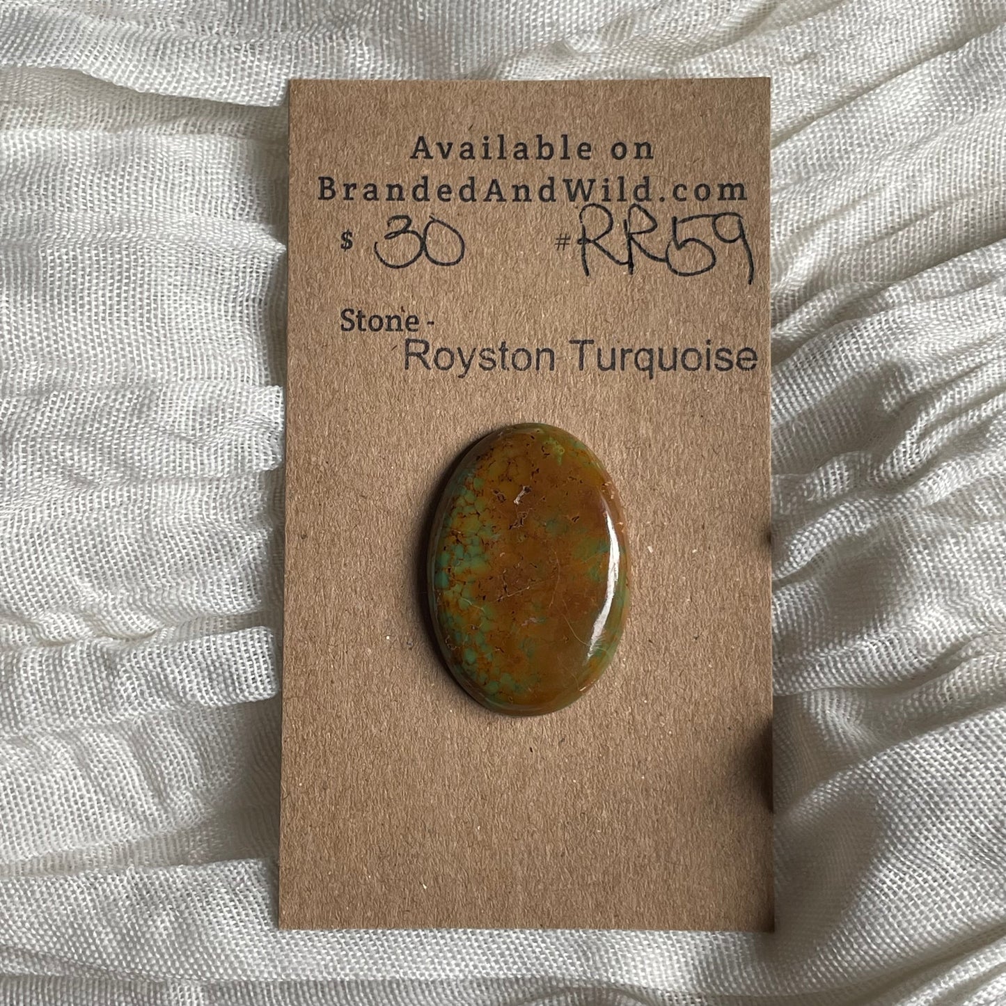 Royston Ribbon Turquoise Cabochon RR59 AC570E71-7F14-4BCD-B844-D8F9341843D3 Brandedandwild.com