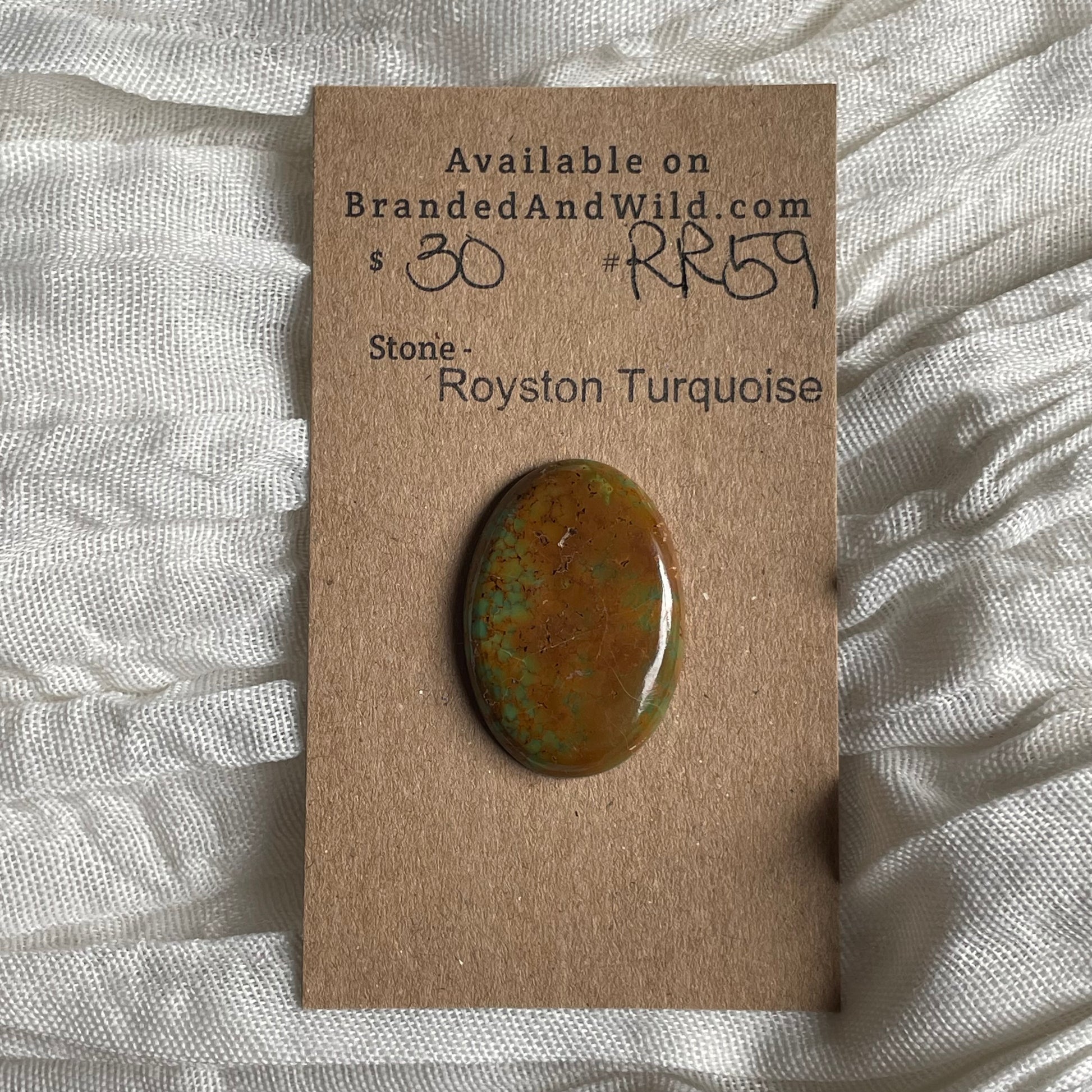 Royston Ribbon Turquoise Cabochon RR59 AC570E71-7F14-4BCD-B844-D8F9341843D3 Brandedandwild.com