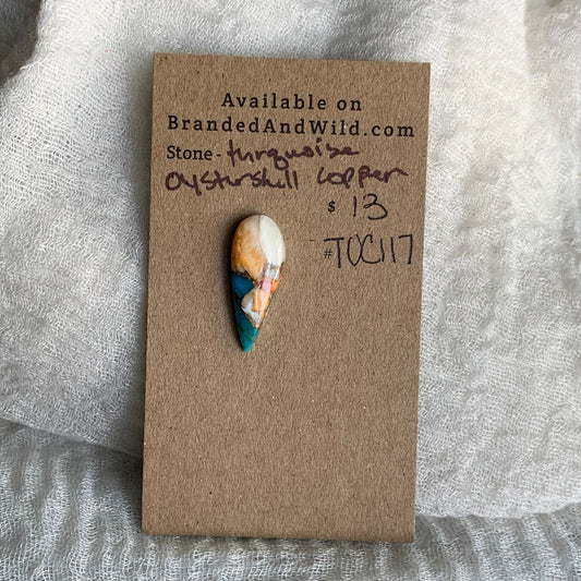 Turquoise, Oystershell, Copper Cabochon - TOC117