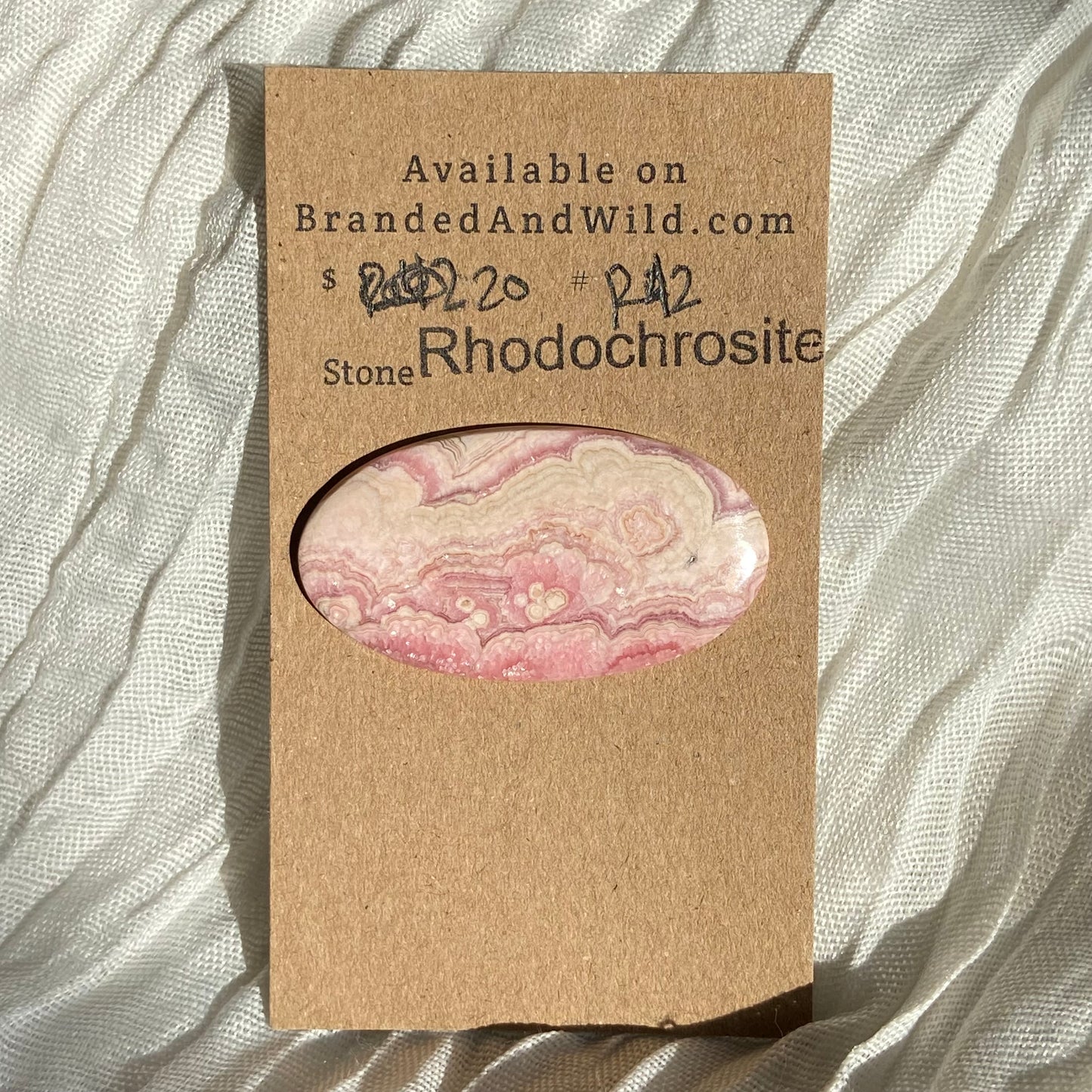 Rhodochrosite Cabochon - R42 AC821E34-240C-4519-B083-AF927DD867A0 Brandedandwild.com