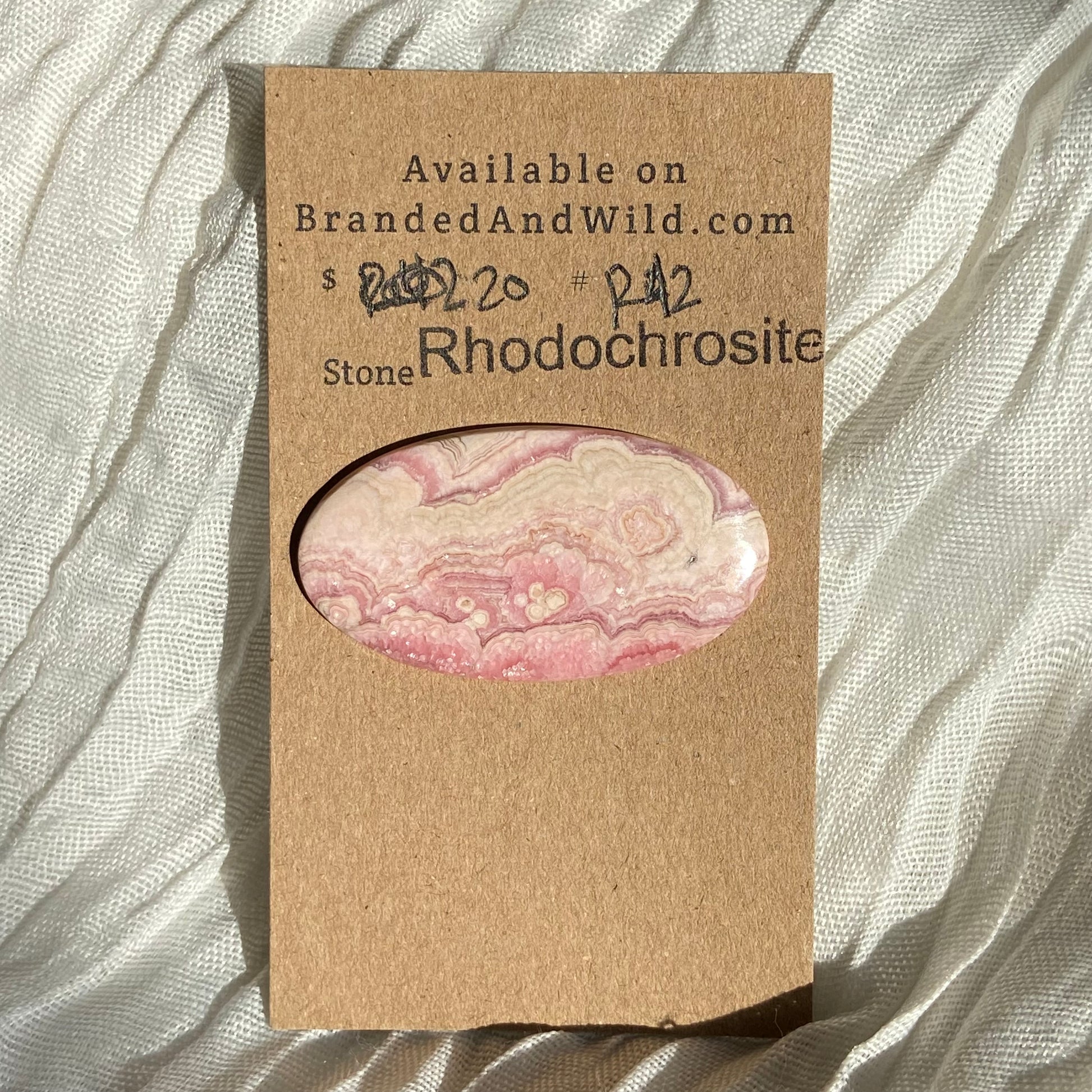 Rhodochrosite Cabochon - R42 AC821E34-240C-4519-B083-AF927DD867A0 Brandedandwild.com
