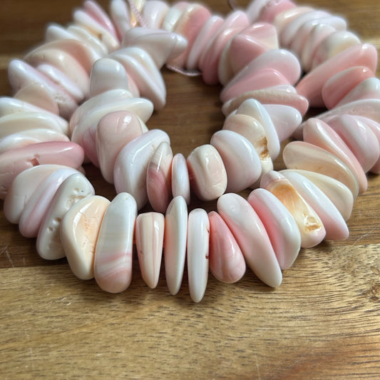 Pink Conch Shell Chips Beads 16 inches AC8B8058-2C62-4430-AA9C-CA18A315D19A Brandedandwild.com