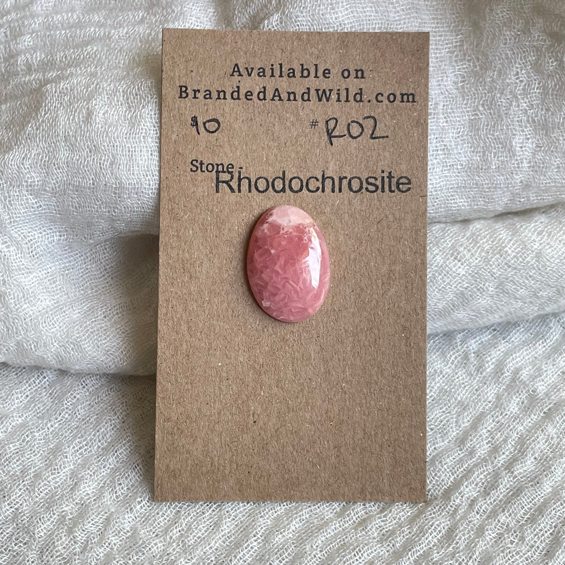 Rhodochrosite Cabochon - R02 AC969448-71E7-4483-88C0-3FBD35666352 Brandedandwild.com
