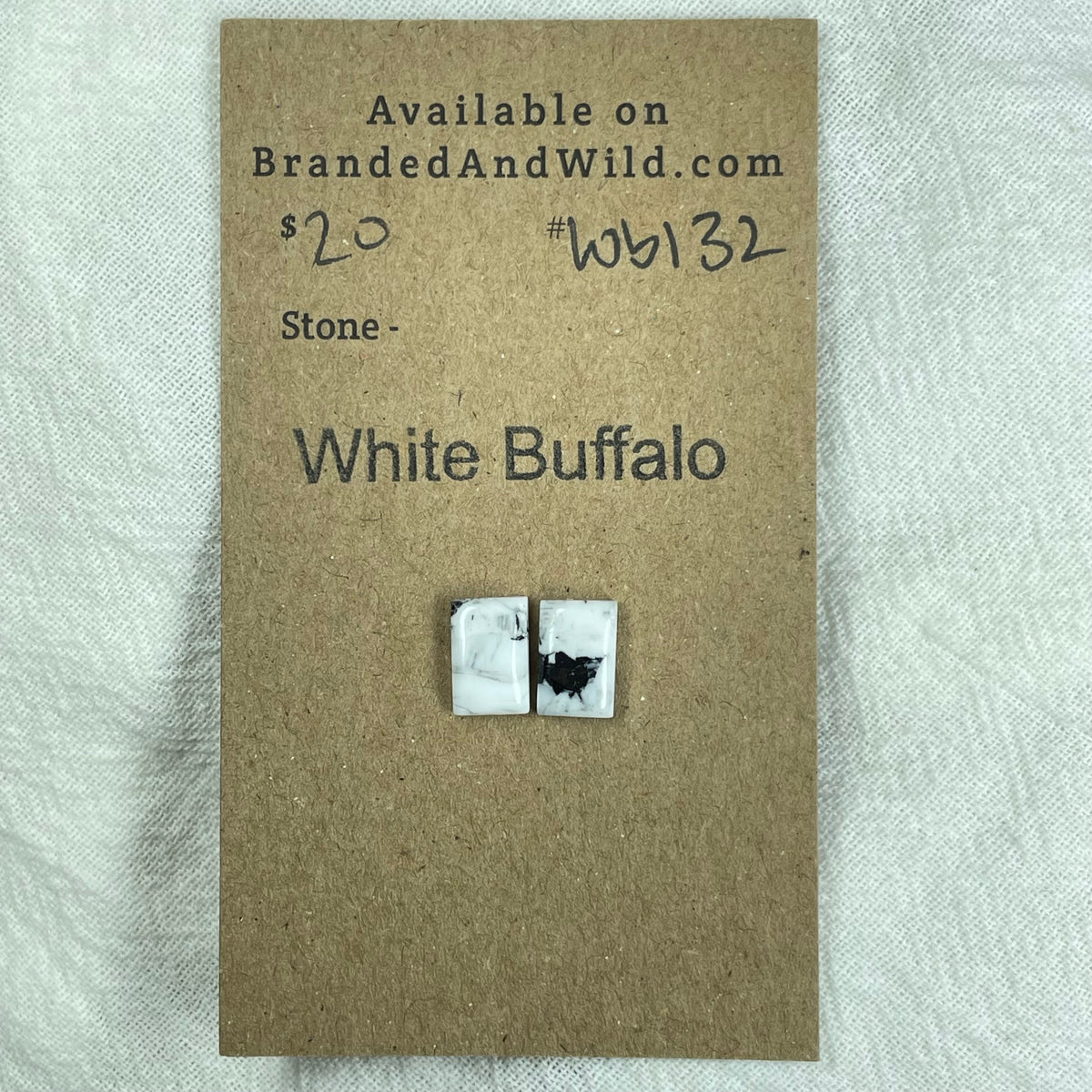 White Buffalo Cabochon - WB132 AC980A4C-F507-452F-9653-BE970BF3F468 Brandedandwild.com