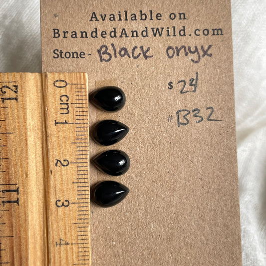 Black Onyx - Cabochon - B32 ACA1D278-62FE-487E-BCF6-1E4E1DB2E001 Brandedandwild.com