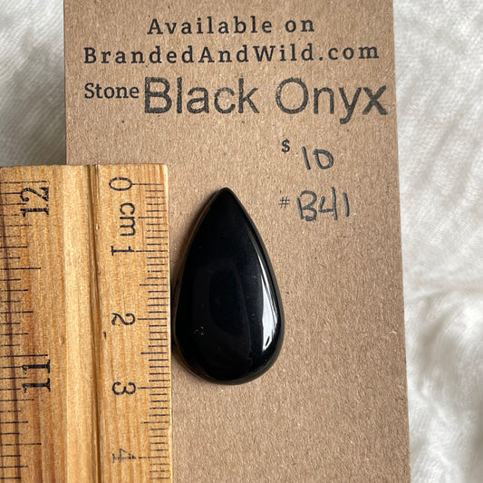 Black Onyx - Cabochon - B41 ACE1AB60-D235-4DD7-BE4D-CAAC3D0EBA78 Brandedandwild.com