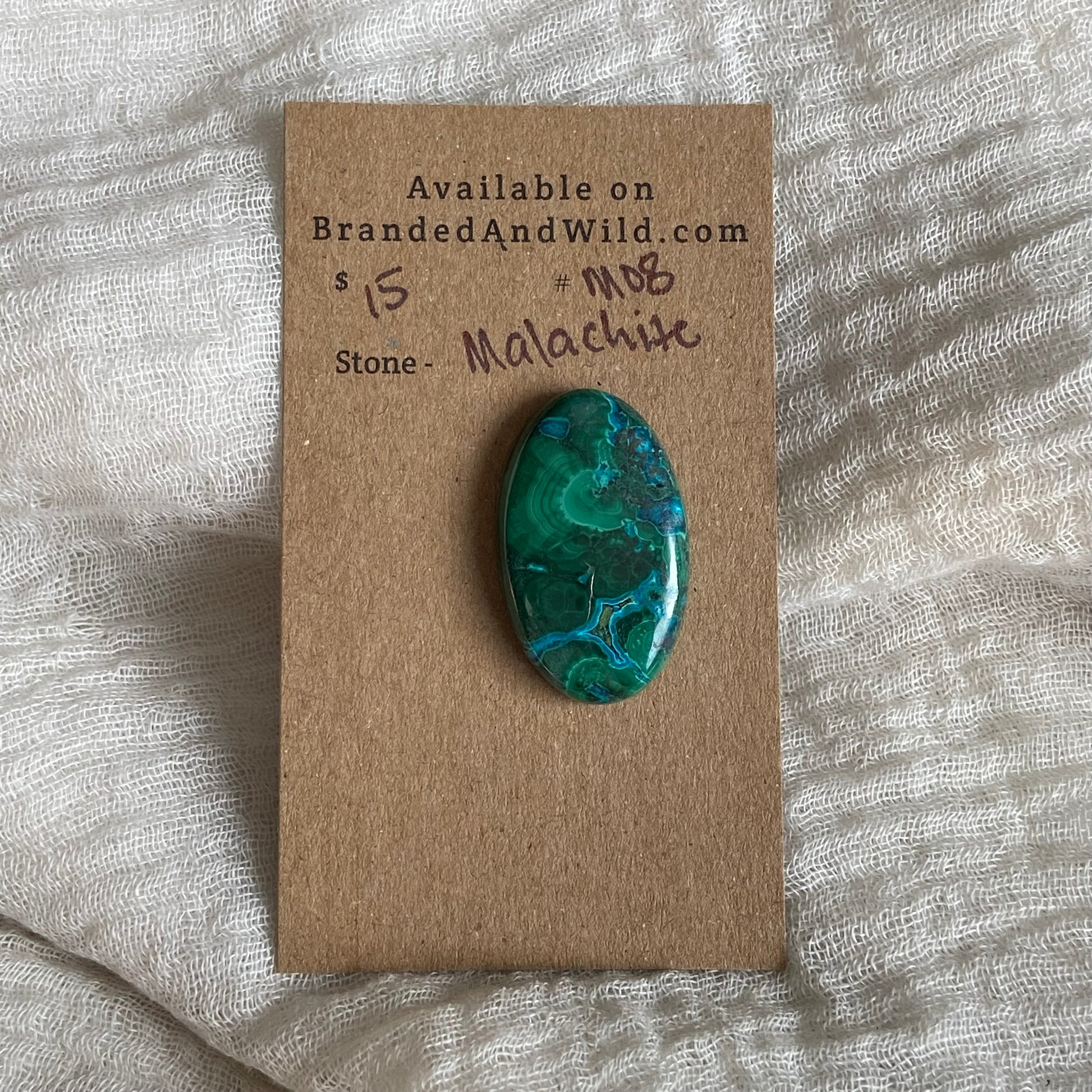 Malachite Cabochon - M08 AD163EE6-59BC-4A4D-B989-BD269F99A755 Brandedandwild.com