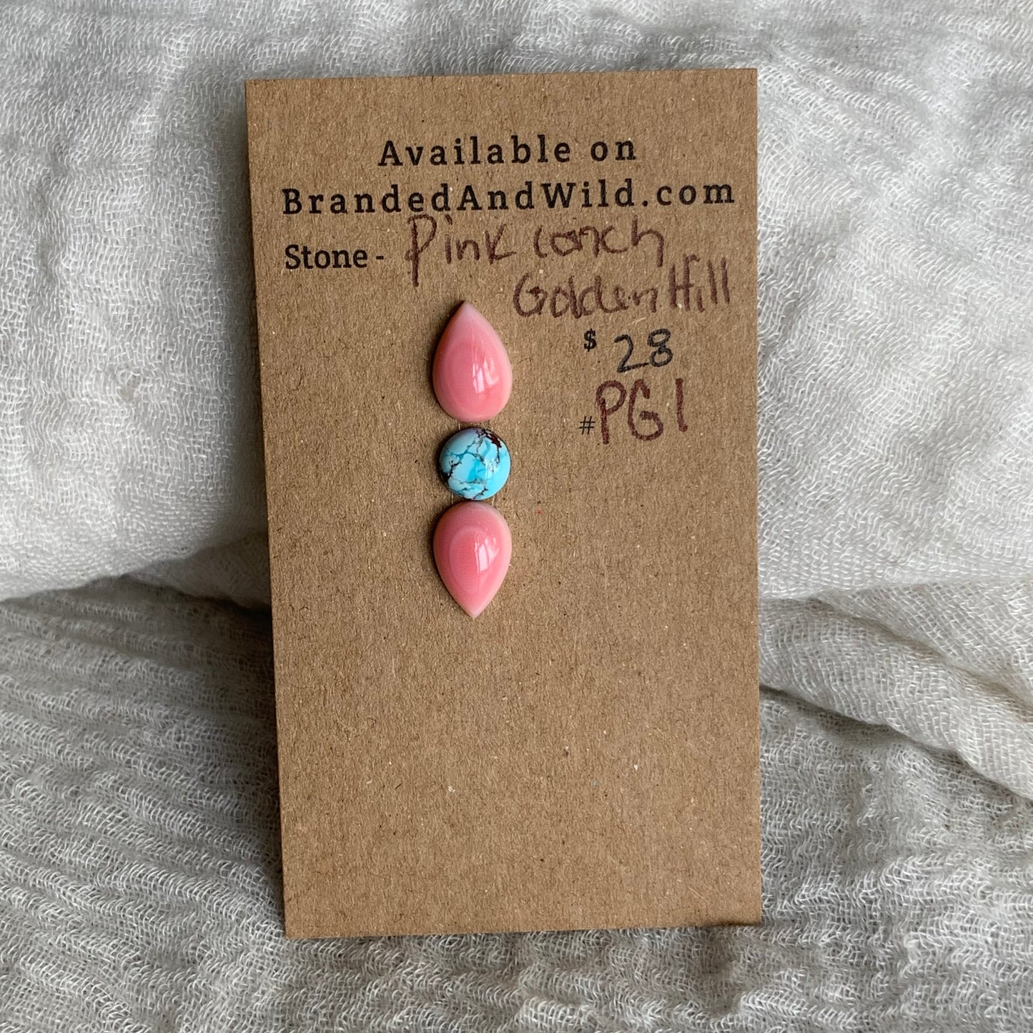 Pink Conch/Golden Hill Cabochon - PG1