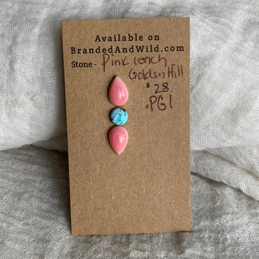 Pink Conch/Golden Hill Cabochon - PG1