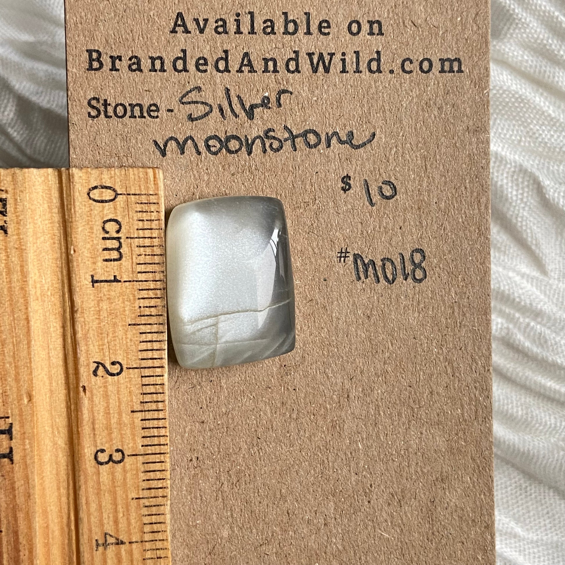 Silver Moonstone Cabochon - M018 AD42E193-3CDC-4B5B-9CD3-AFA2159B96CE Brandedandwild.com