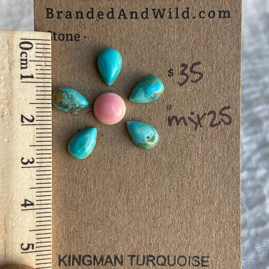 Kingman / Pink Conch Cabochon - Mix25