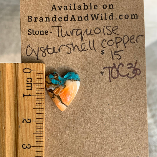 Turquoise, Oystershell, Copper Cabochon - TOC36