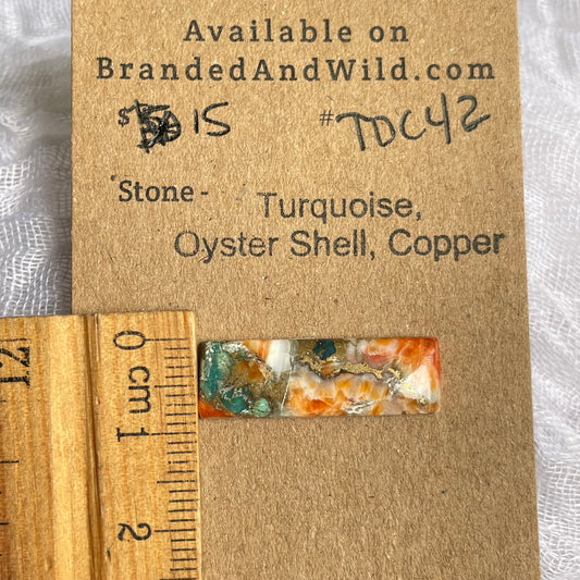 Turquoise, Oyster Shell, Copper Cabochon - TOC42 AD5751E7-0C52-464D-B24B-79B9B8F111BE Brandedandwild.com