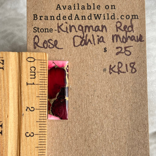 Kingman Red Dahlia Rose Mohave Cabochon - KR18