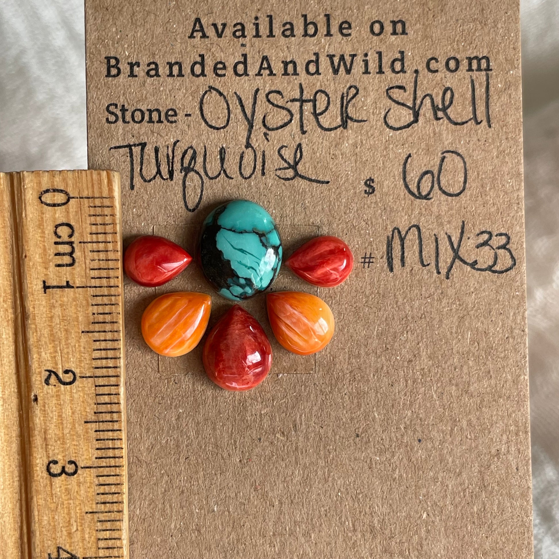 Turquoise / Oyster Shell Cabochon - MIX33 AD88100F-4FD0-4F54-A4B4-FCBA1034CD95 Brandedandwild.com