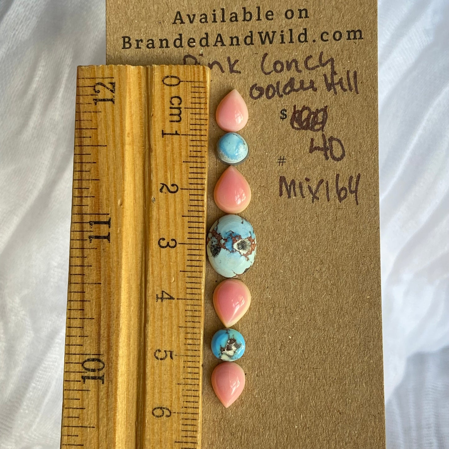 Golden Hill/Pink Conch Cabochon - Mix164