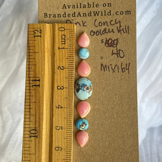 Golden Hill/Pink Conch Cabochon - Mix164