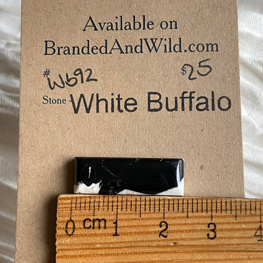 White Buffalo Cabochon - WB92 AE15A648-B2F3-4A91-B09D-E08C0CC85788 Brandedandwild.com