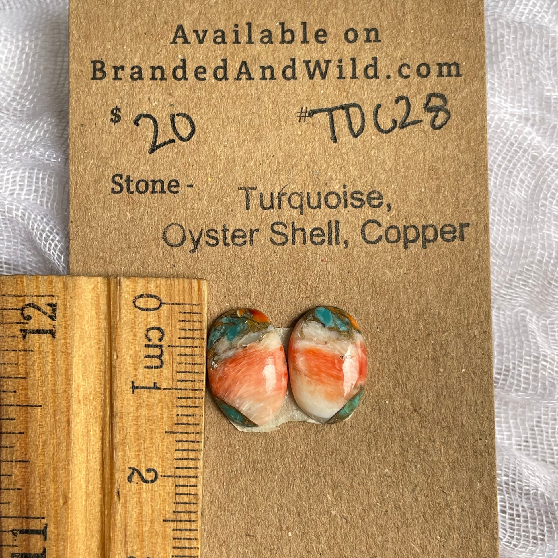 Turquoise, Oyster Shell, Copper Cabochon - TOC28 AE19ED5D-13EF-4EB9-868F-FE7DB2BF0CF0 Brandedandwild.com