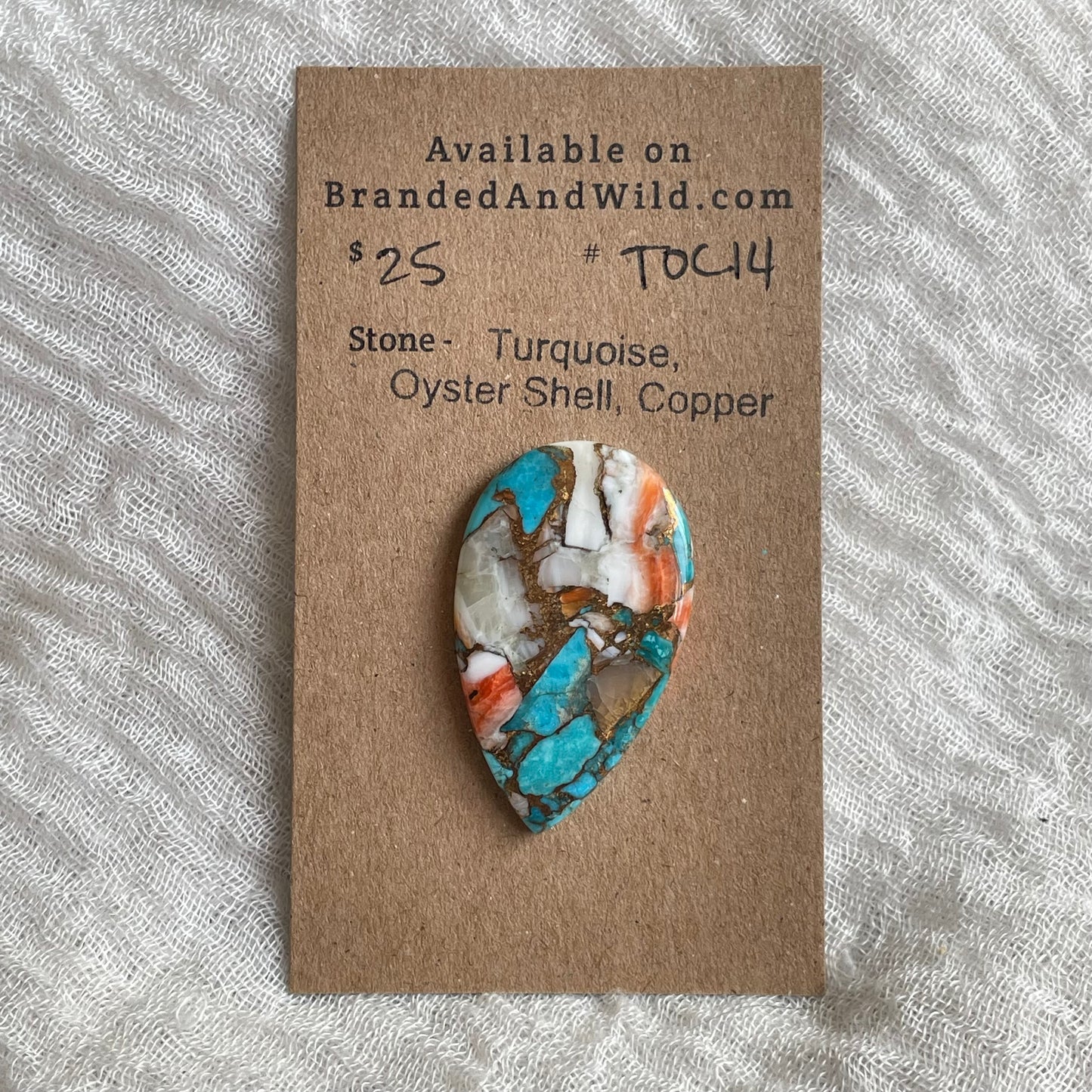 Turquoise, Oystershell, Copper Cabochon - TOC14 AE248054-CFBA-49D5-A64D-72E573FFF860 Brandedandwild.com