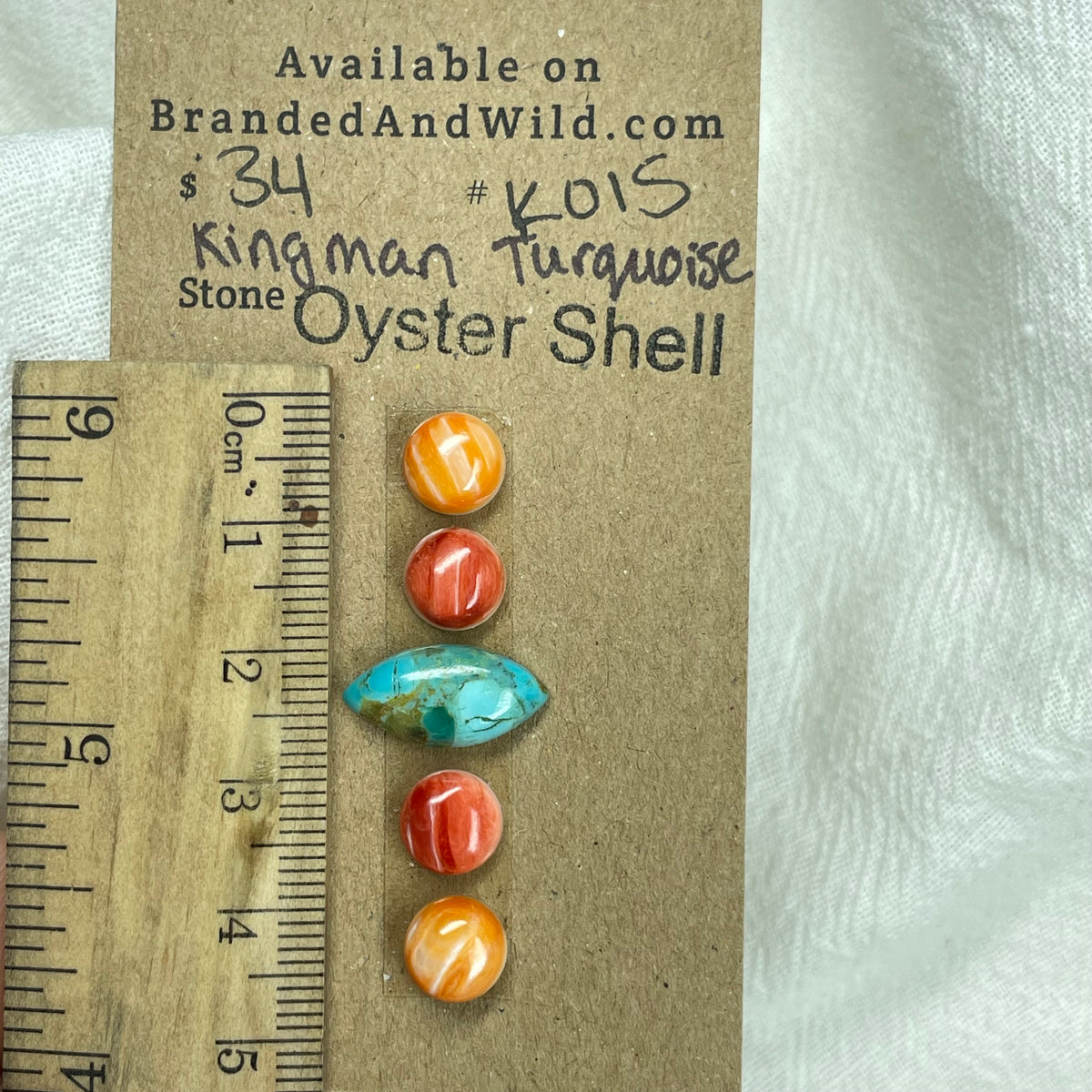 Oystershell - Kingman Turquoise Cabochon - K015 AE4A3287-0FEB-4756-9583-397EEFDC61EA Brandedandwild.com