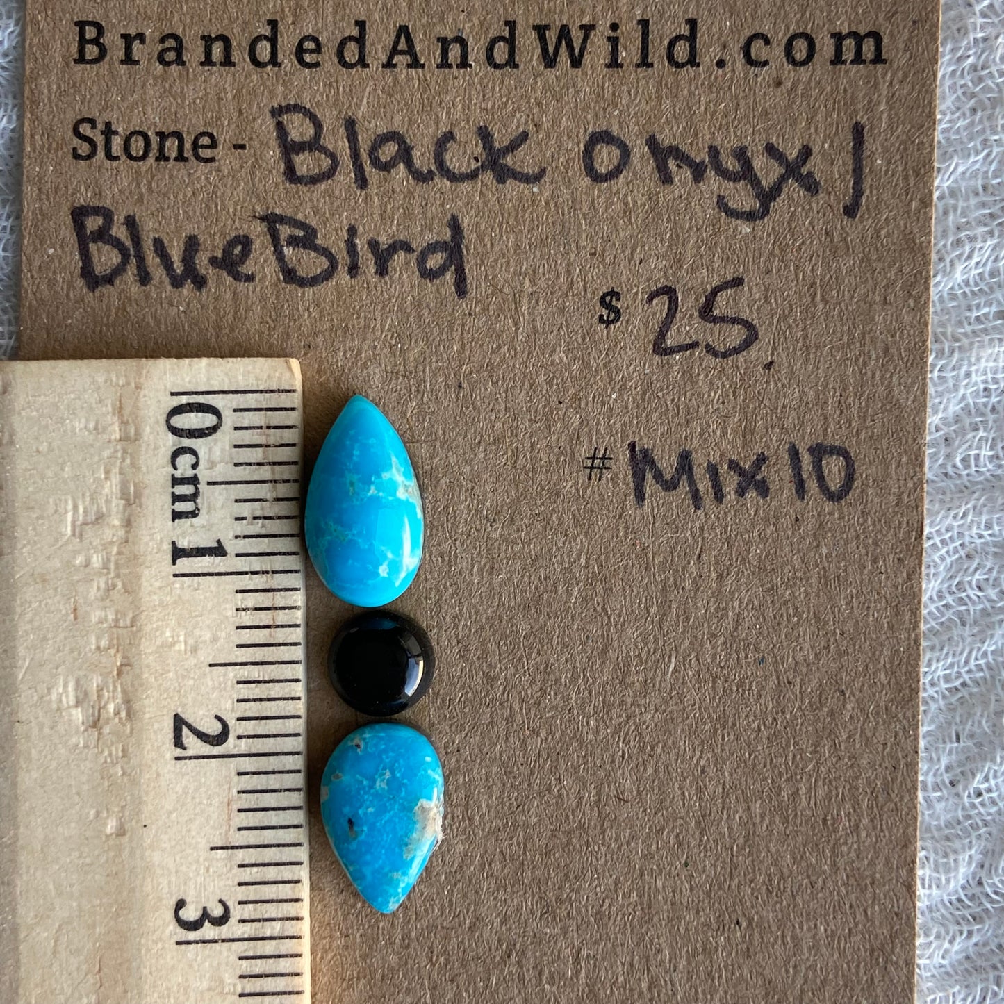 Blue Bird - Black Onyx Cabochon - MIX10