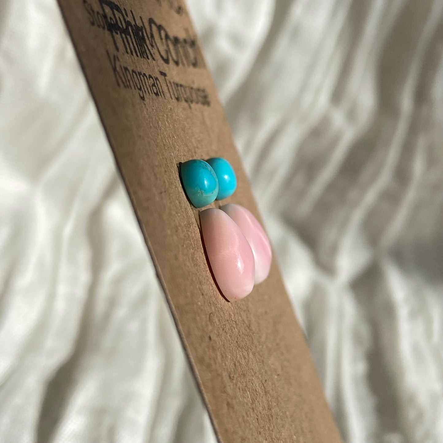 Pink Conch / Kingman Turquoise Cabochon - MIX162 AF5D8CB2-50F8-4313-94F2-A4FC3C4FC3F7 Brandedandwild.com