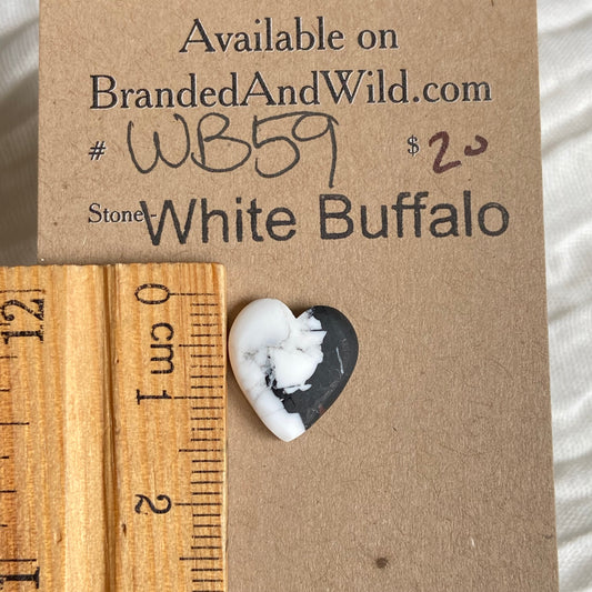 White Buffalo Cabochon - WB59 AF72B776-69D5-4698-86B0-35F8D9DAE312 Brandedandwild.com
