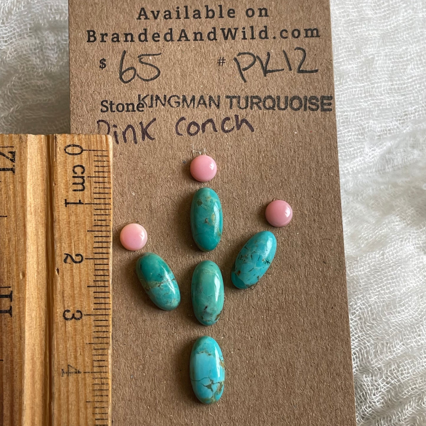 Pink Conch / Kingman Turquoise Cabochon - PK12