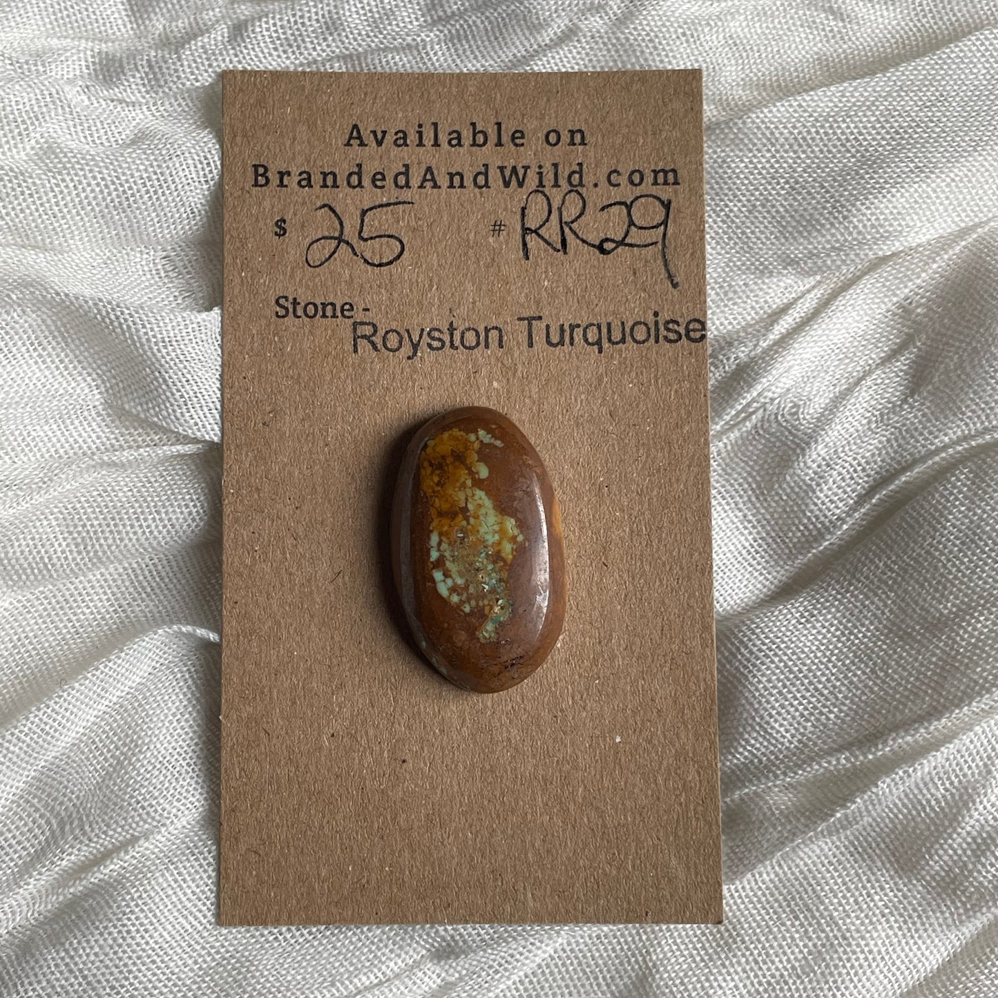 Royston Ribbon Turquoise Cabochon RR29 AF89340D-A3F2-4A9B-A511-0CC9BEAD6058 Brandedandwild.com